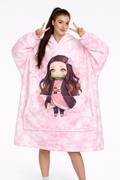 Nezuko Kamado Demon Slayer Wearable Blanket Hoodie for Kids & Adults | OLM Toys