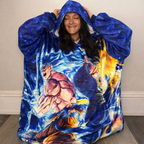 ltra Instinct Vegeta & Goku Wearable Blanket Hoodie for Kids & Adults