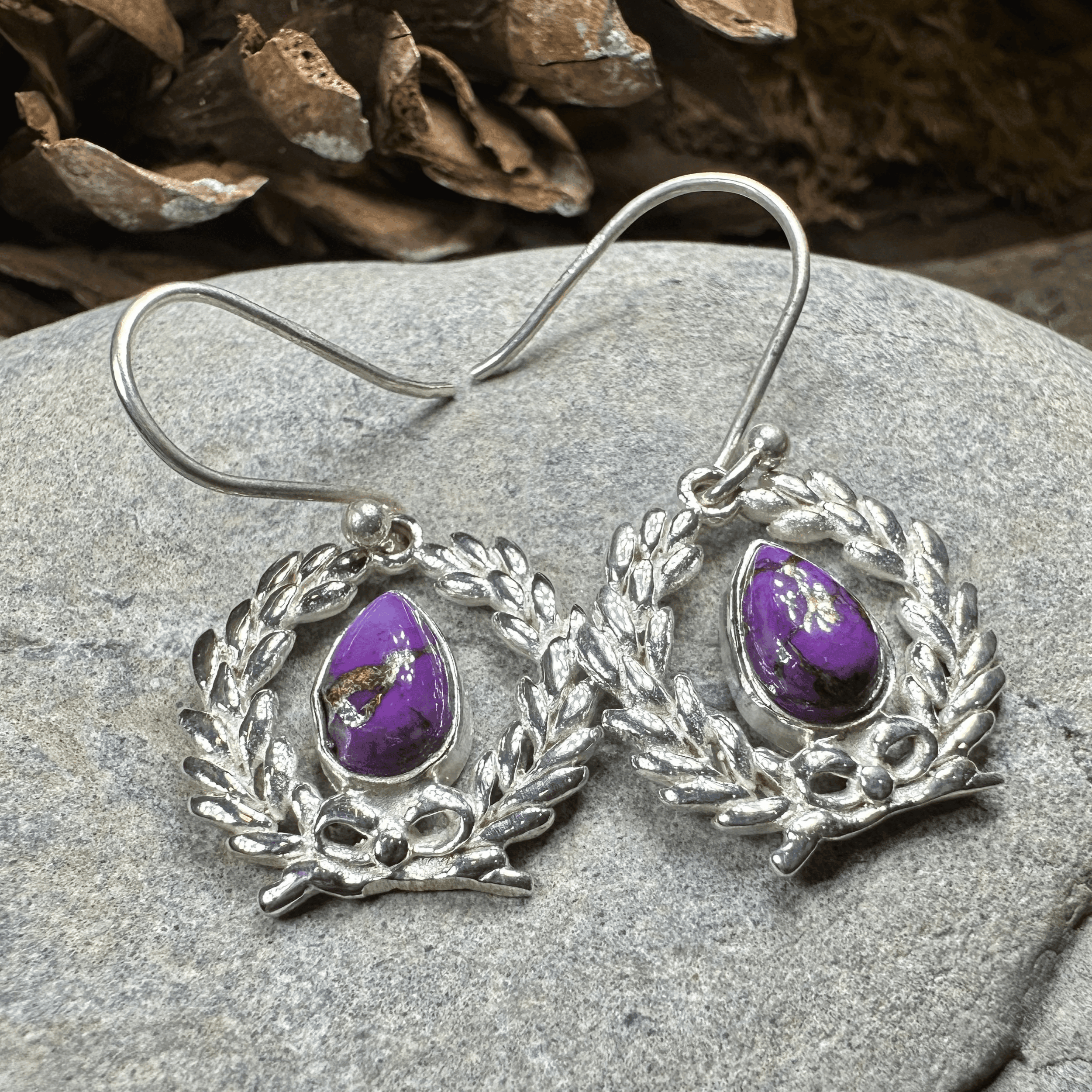 Celtic Victory Wreath Earrings - Mojave Turquoise