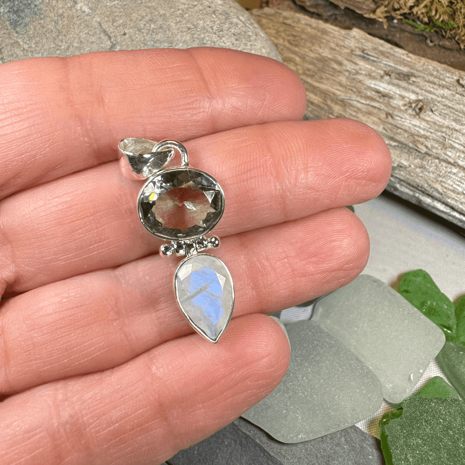 Celtic Morning Moonstone Necklace - 18 / Purple Amethyst