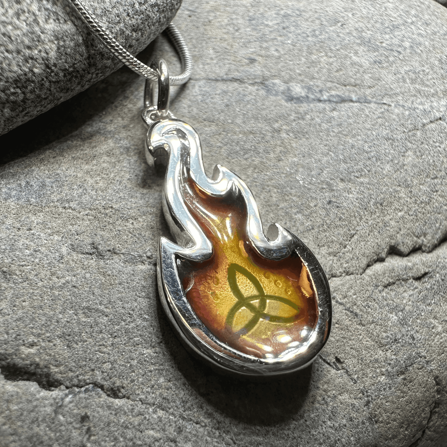 Mystical Celtic Flame Necklace - 18 / Blue