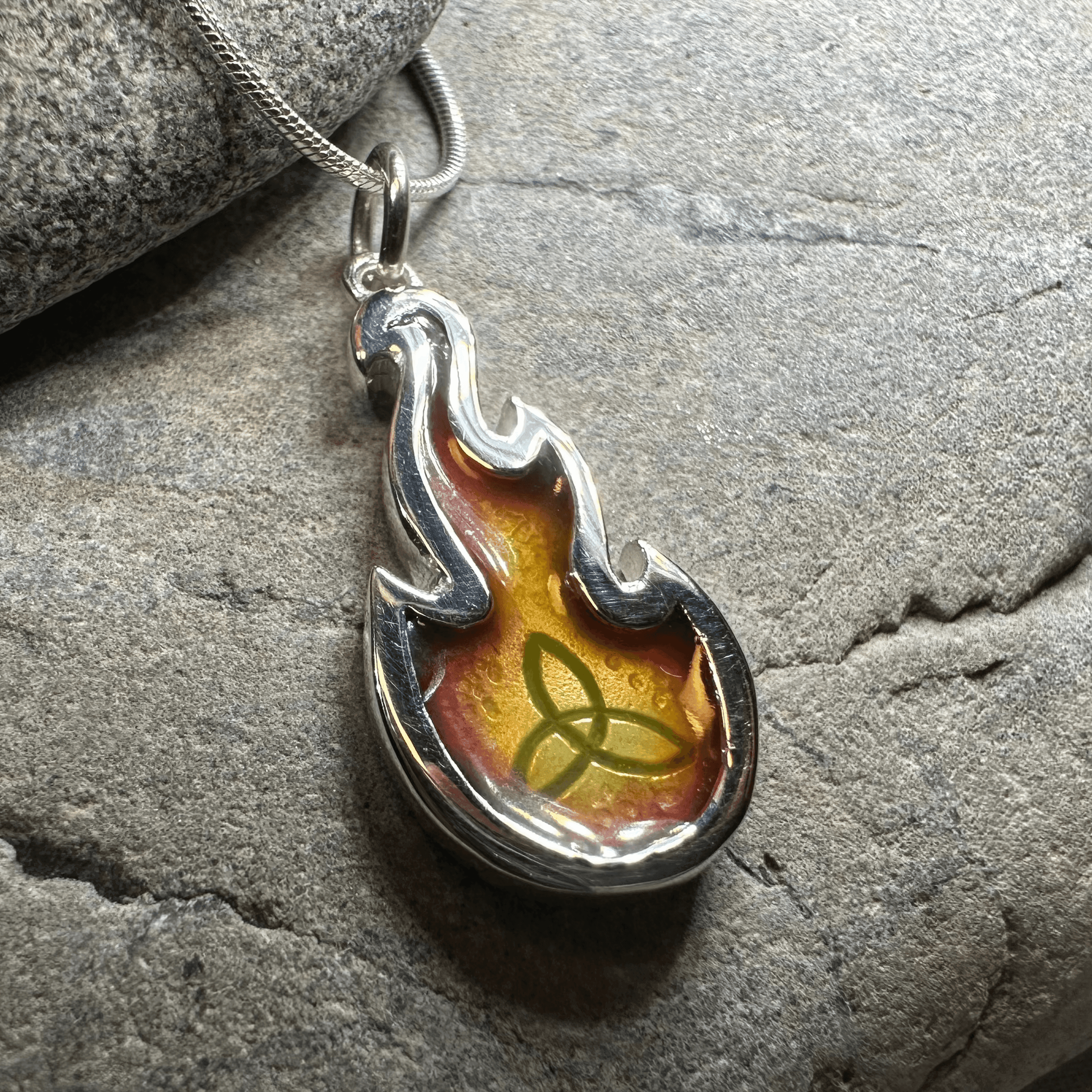 Mystical Celtic Flame Necklace - 18 / Blue