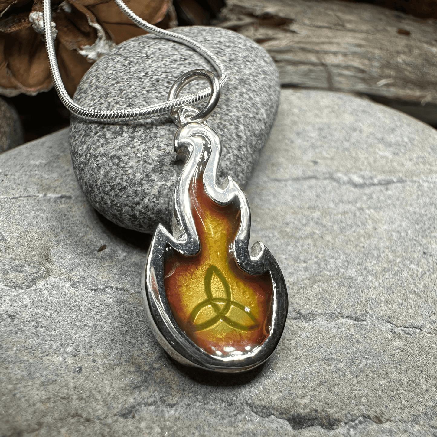 Mystical Celtic Flame Necklace - 18 / Blue