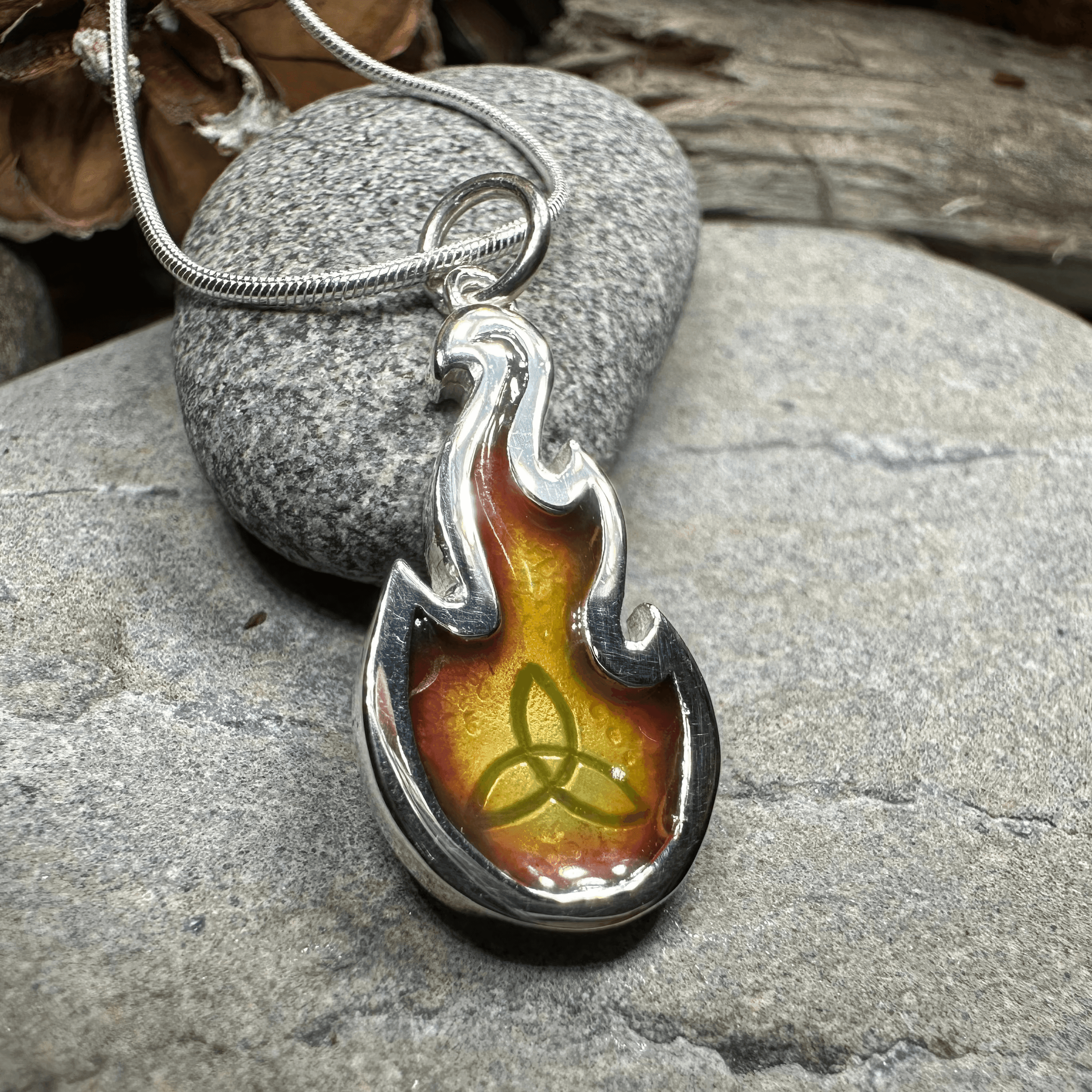 Mystical Celtic Flame Necklace - 18 / Blue