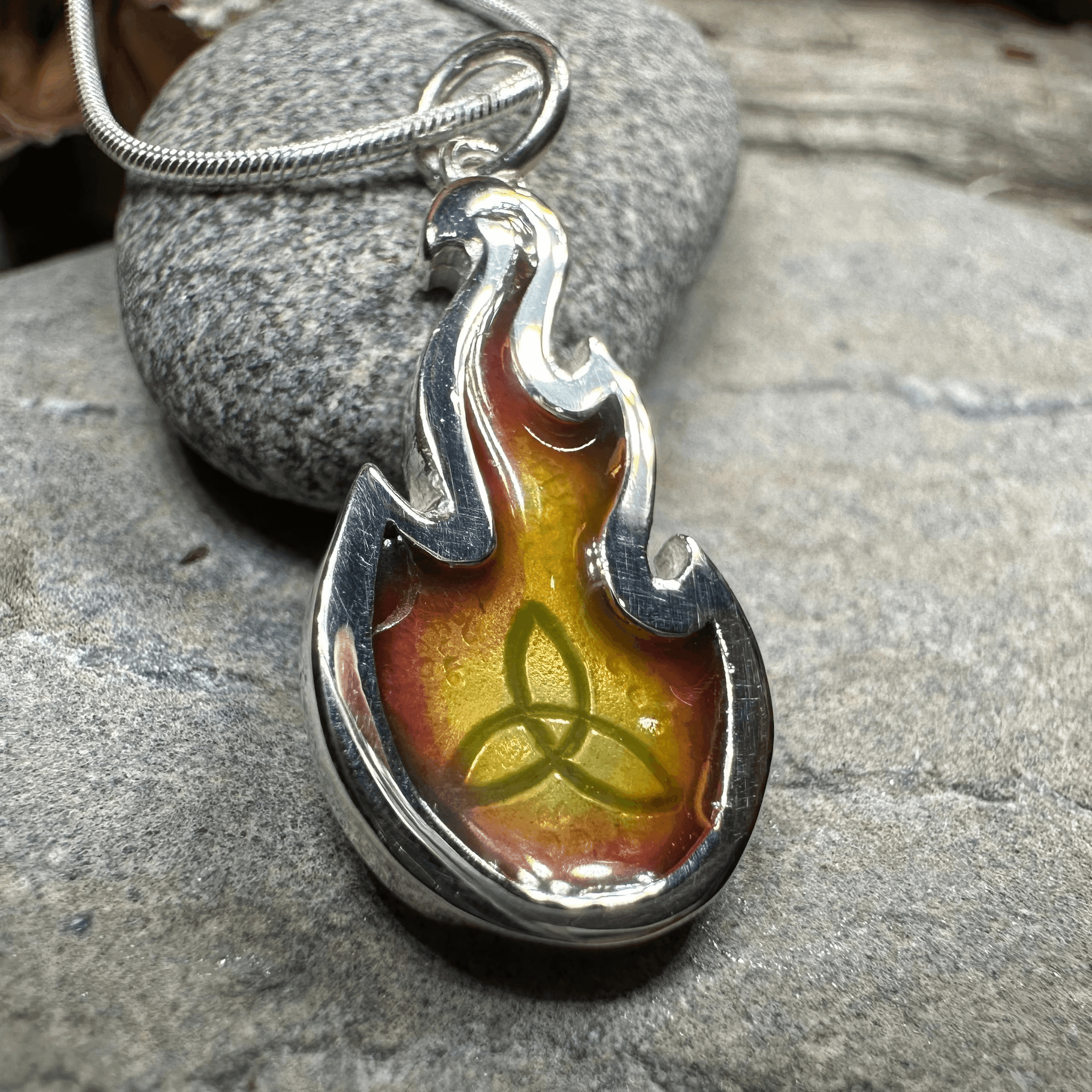 Mystical Celtic Flame Necklace - 18 / Blue
