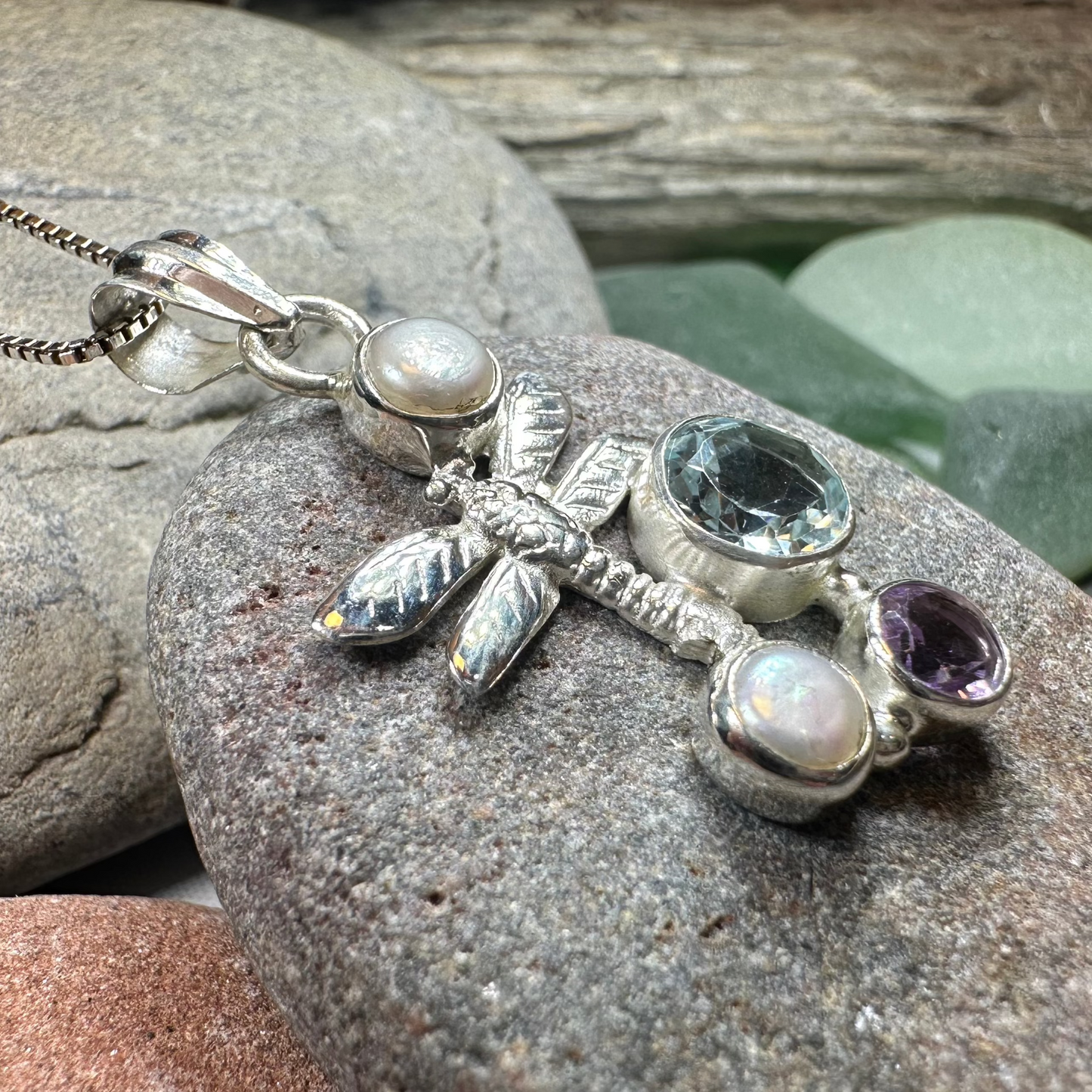 Morning Mist Dragonfly Necklace