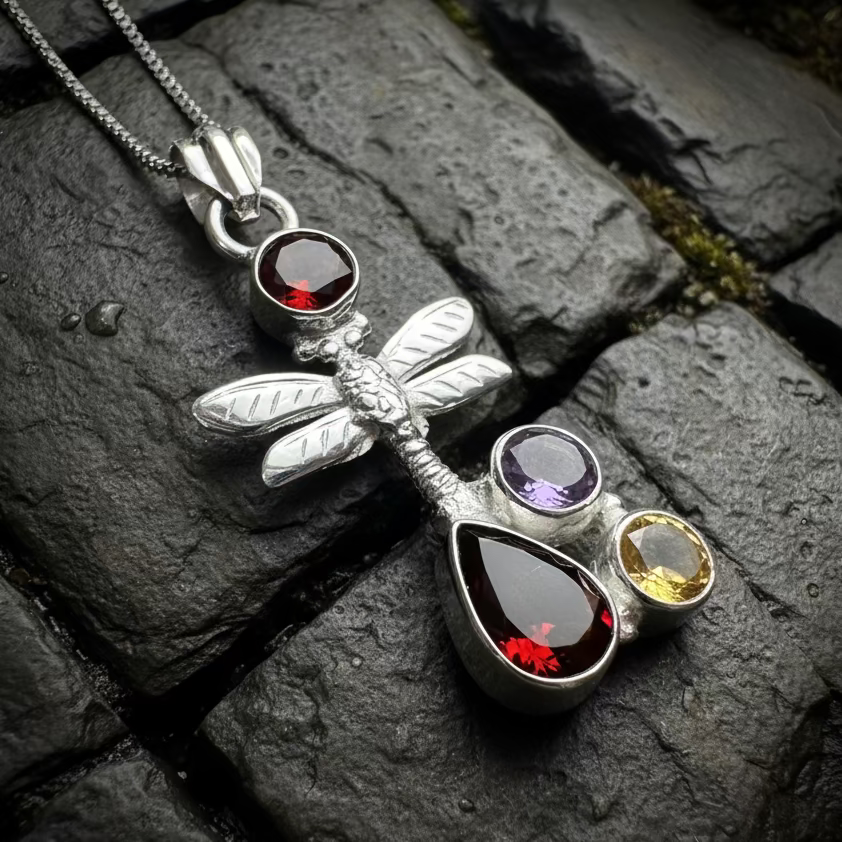 Morning Mist Dragonfly Necklace