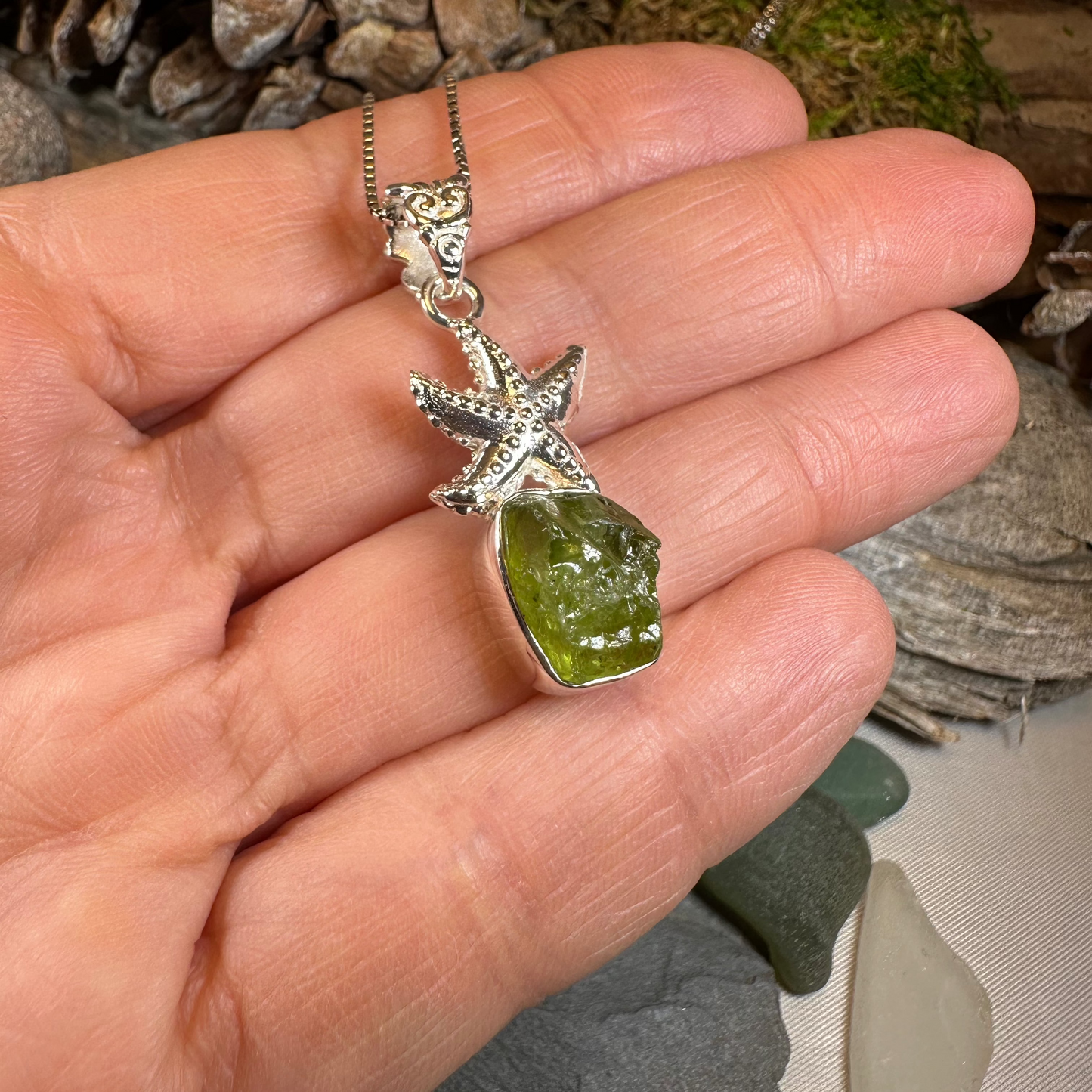 Starfish Peridot Necklace