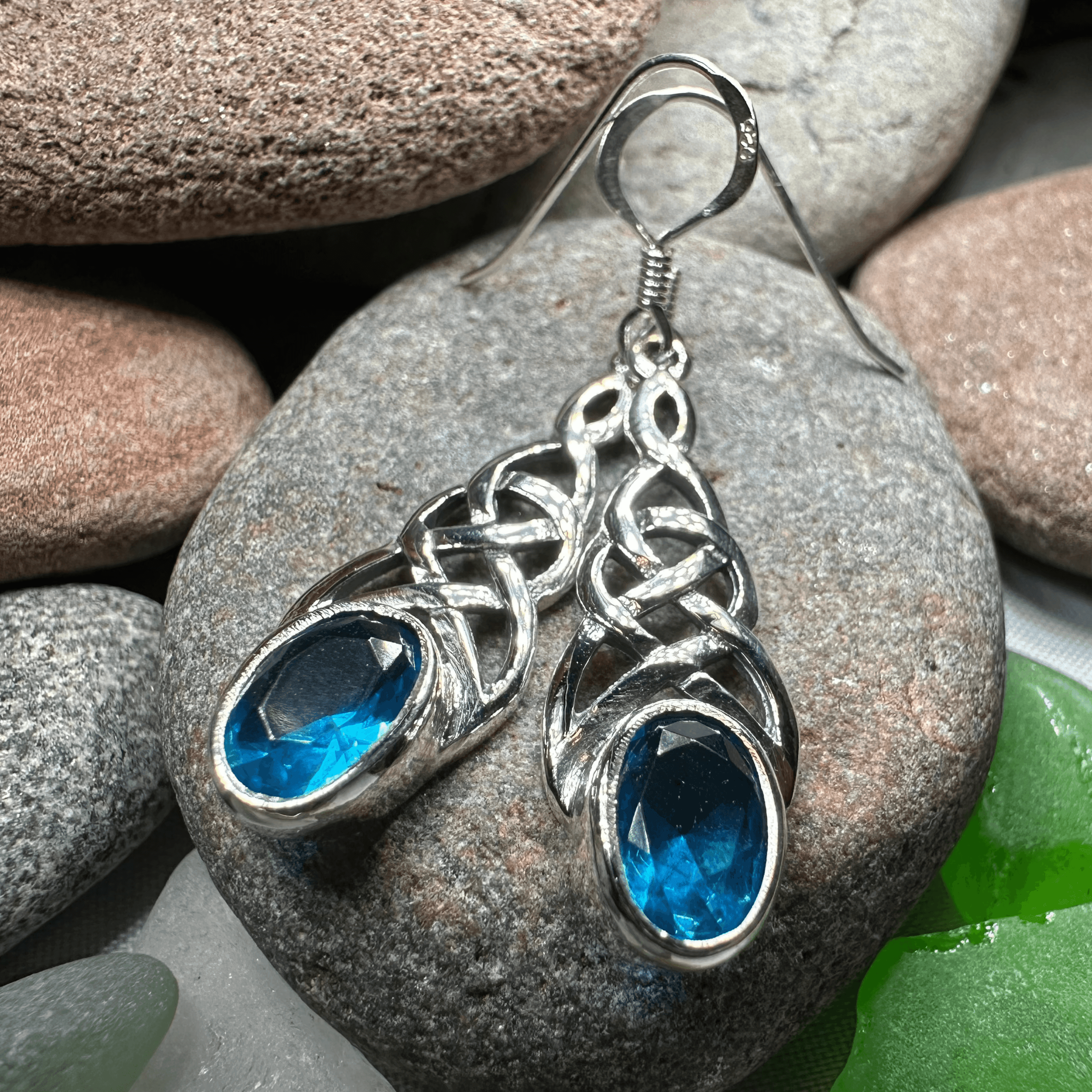 Ciara Celtic Knot Earrings - Emerald Green