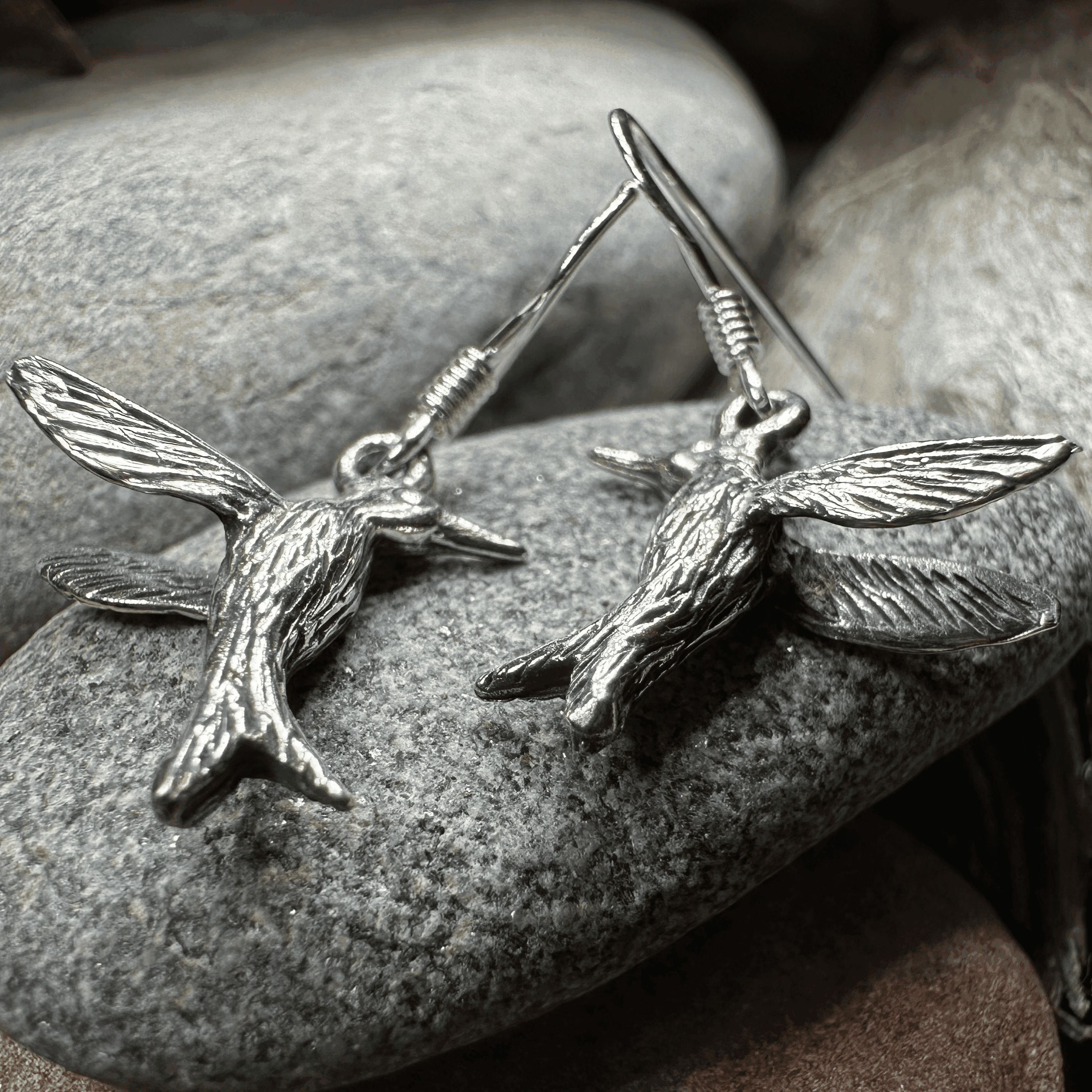 Realistic Hummingbird Earrings - 