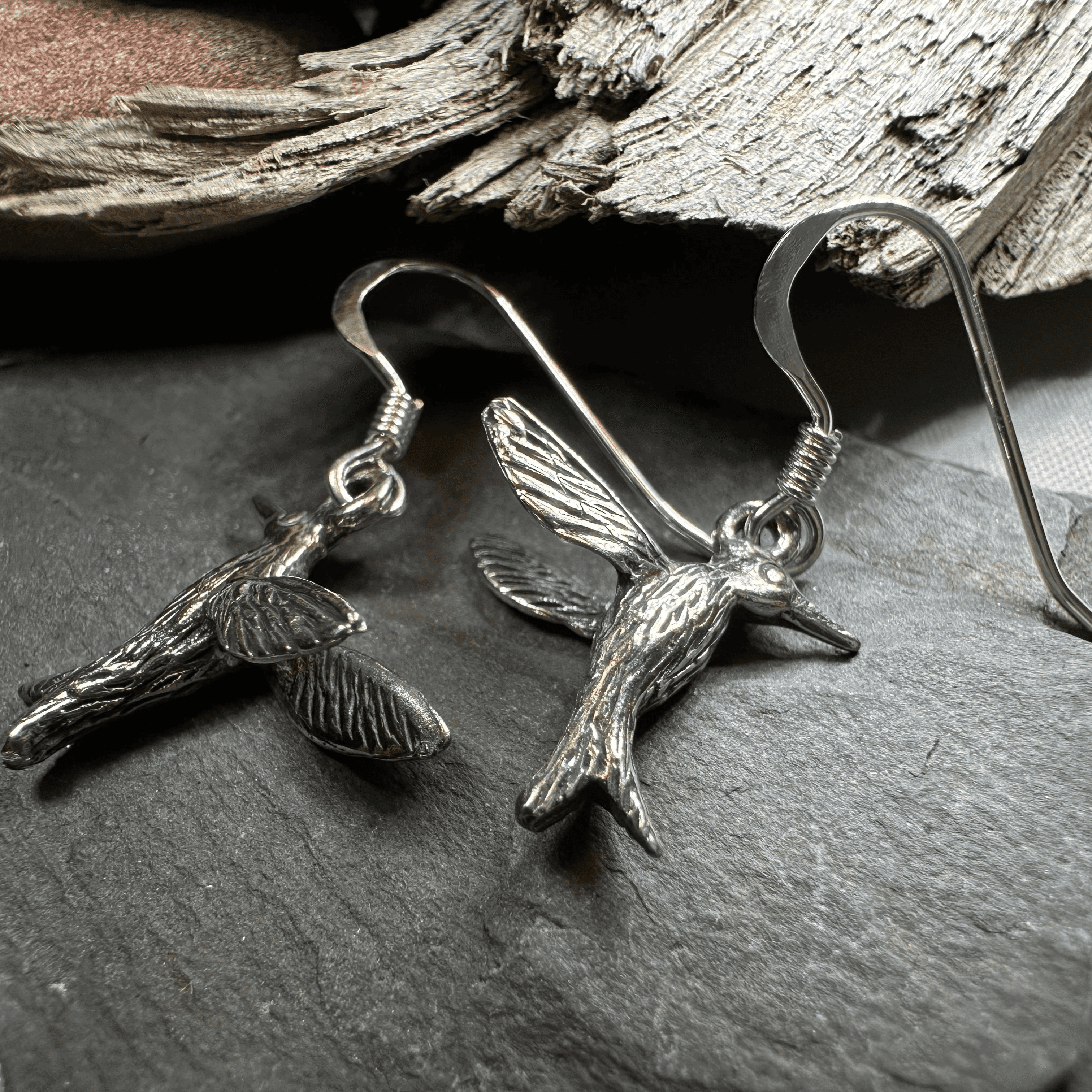 Realistic Hummingbird Earrings - 