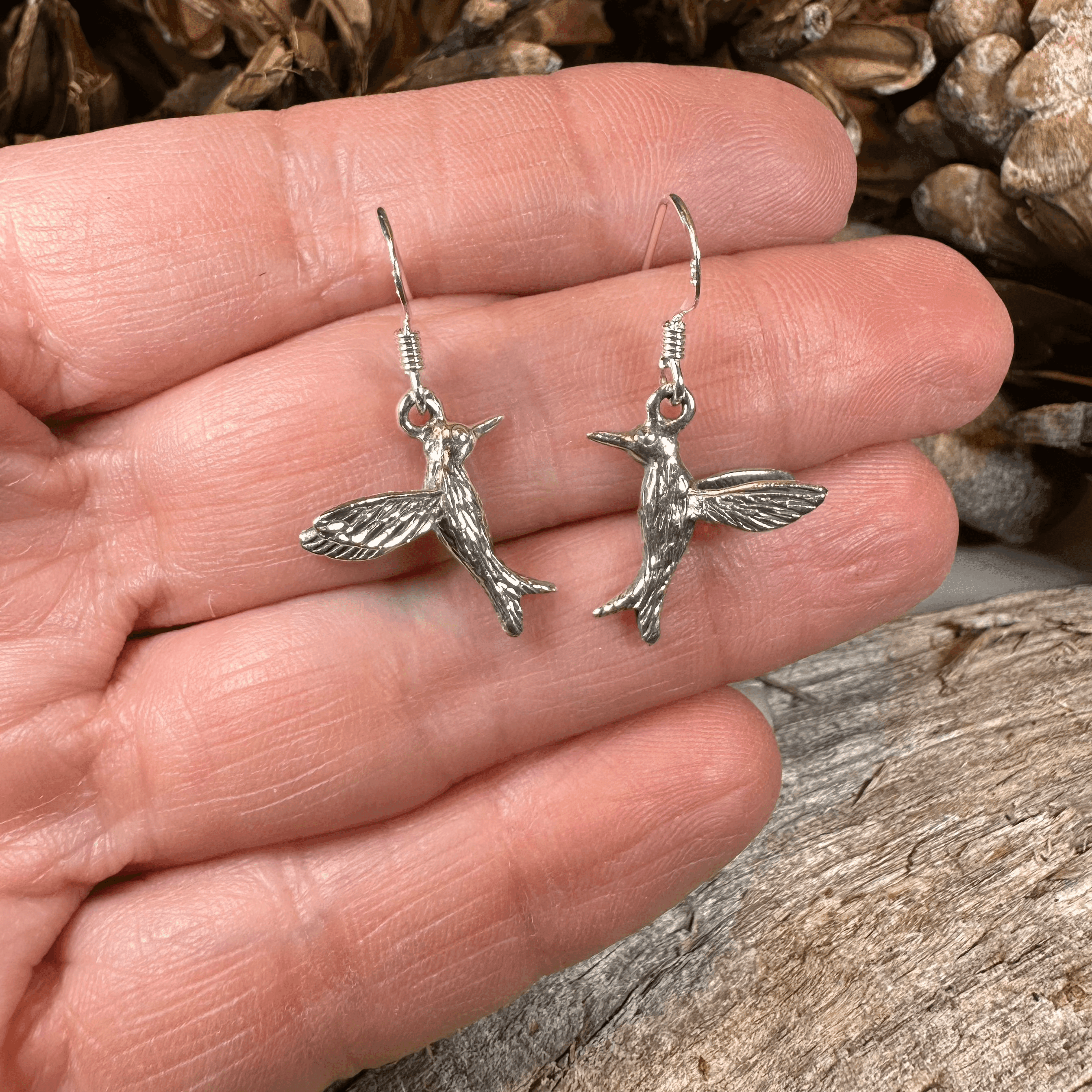 Realistic Hummingbird Earrings - 