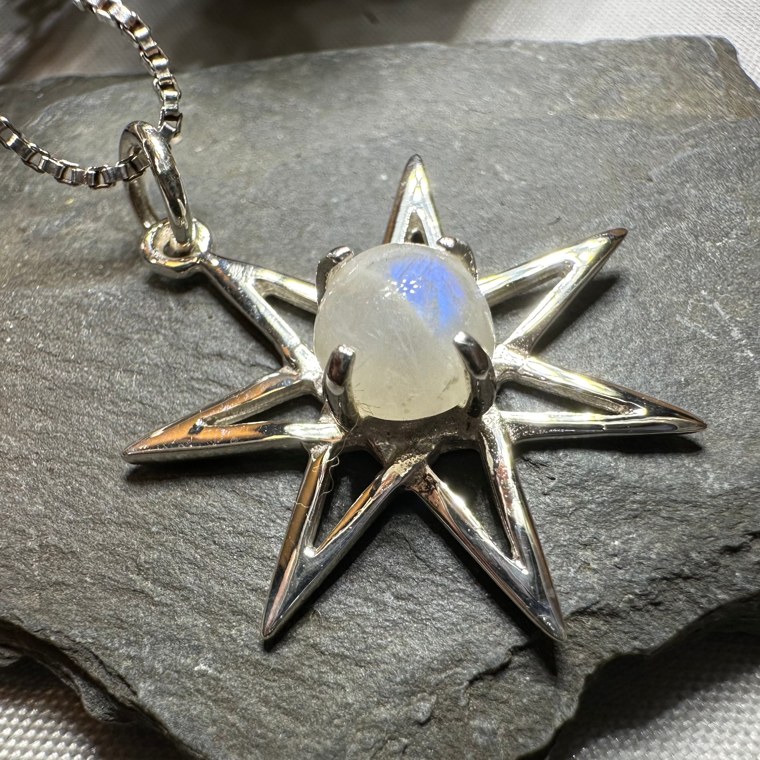 Moonstone Elven Star Necklace