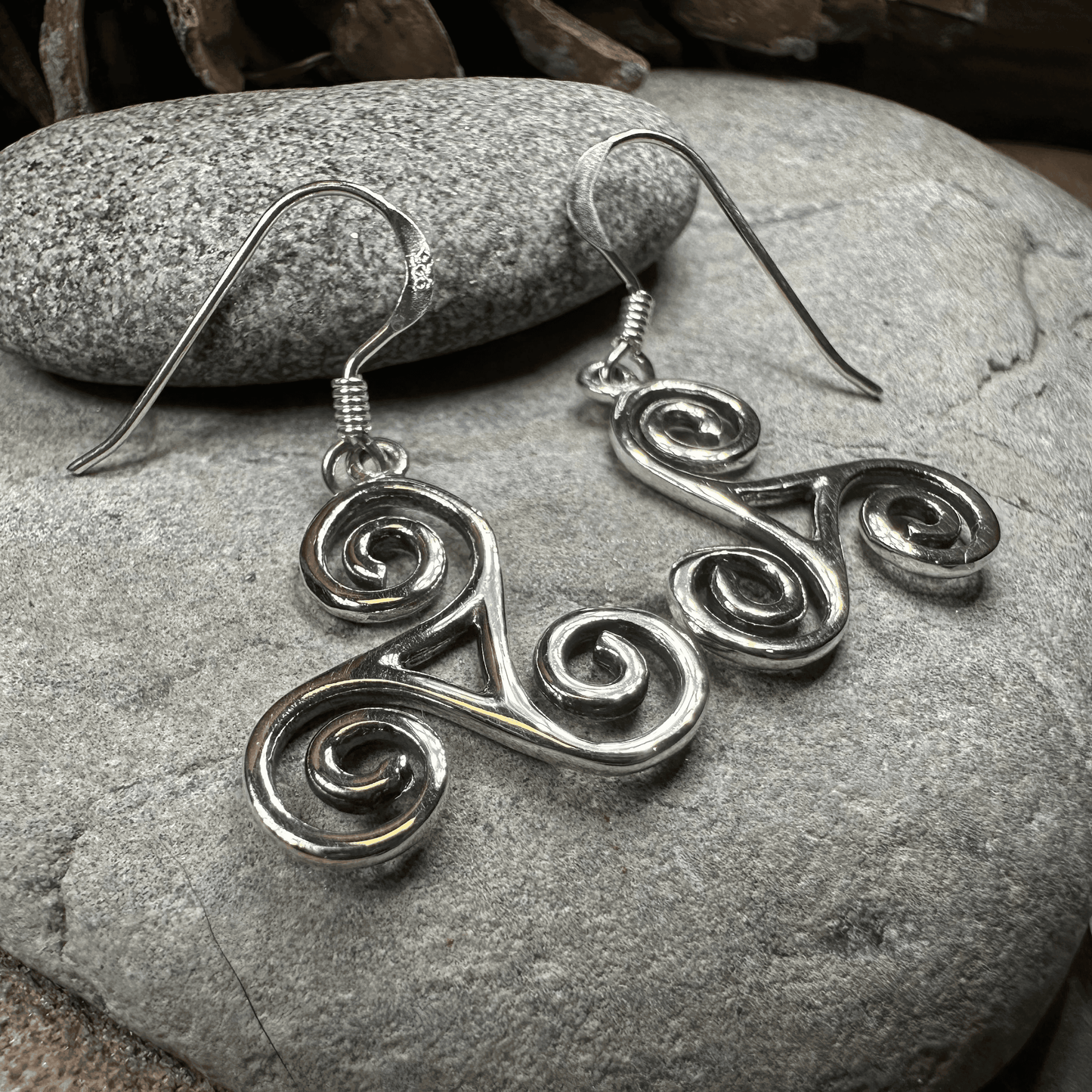 Elfwyn Celtic Spiral Earrings - 