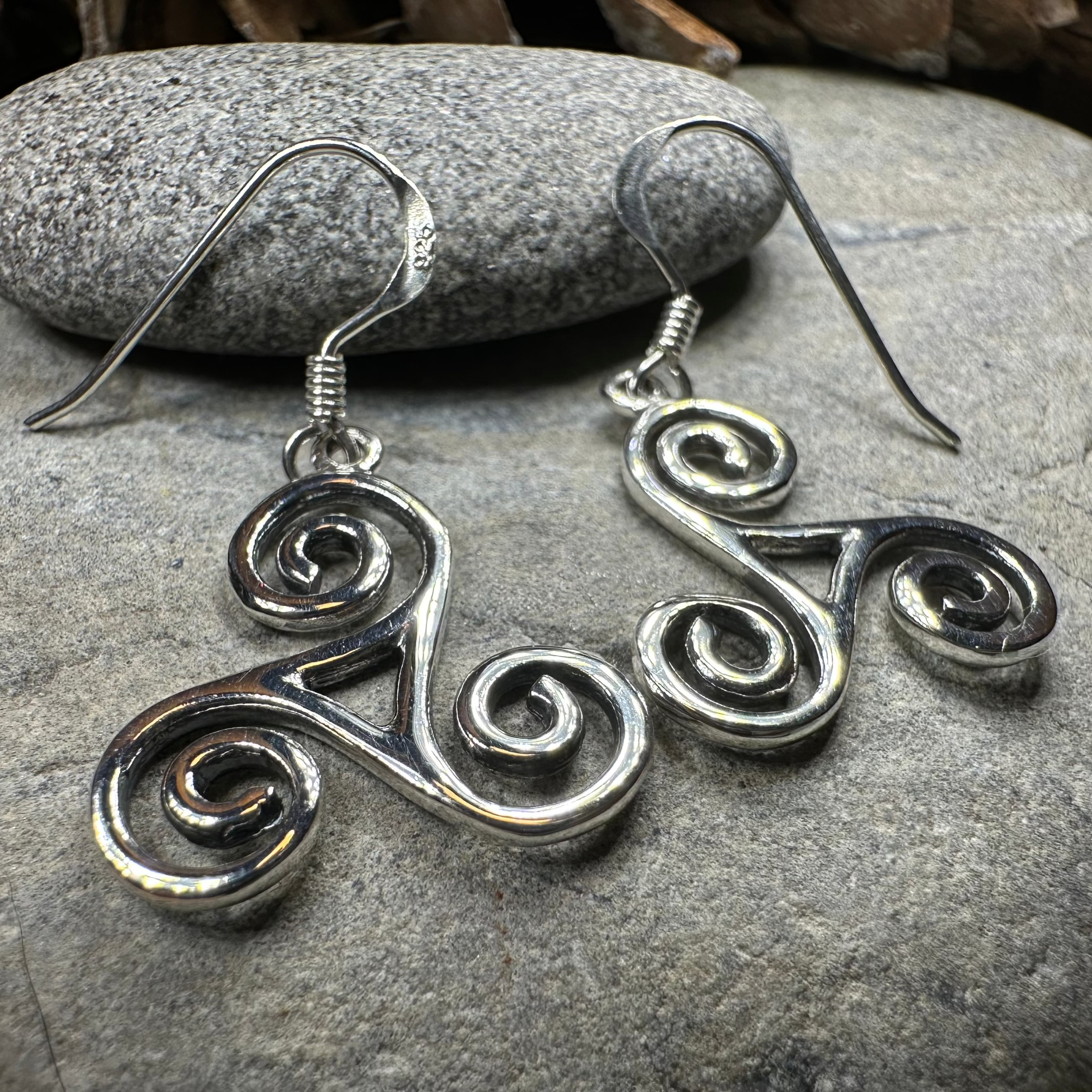 Elfwyn Celtic Spiral Earrings