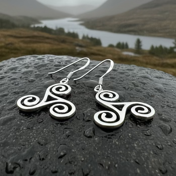 Elfwyn Celtic Spiral Earrings