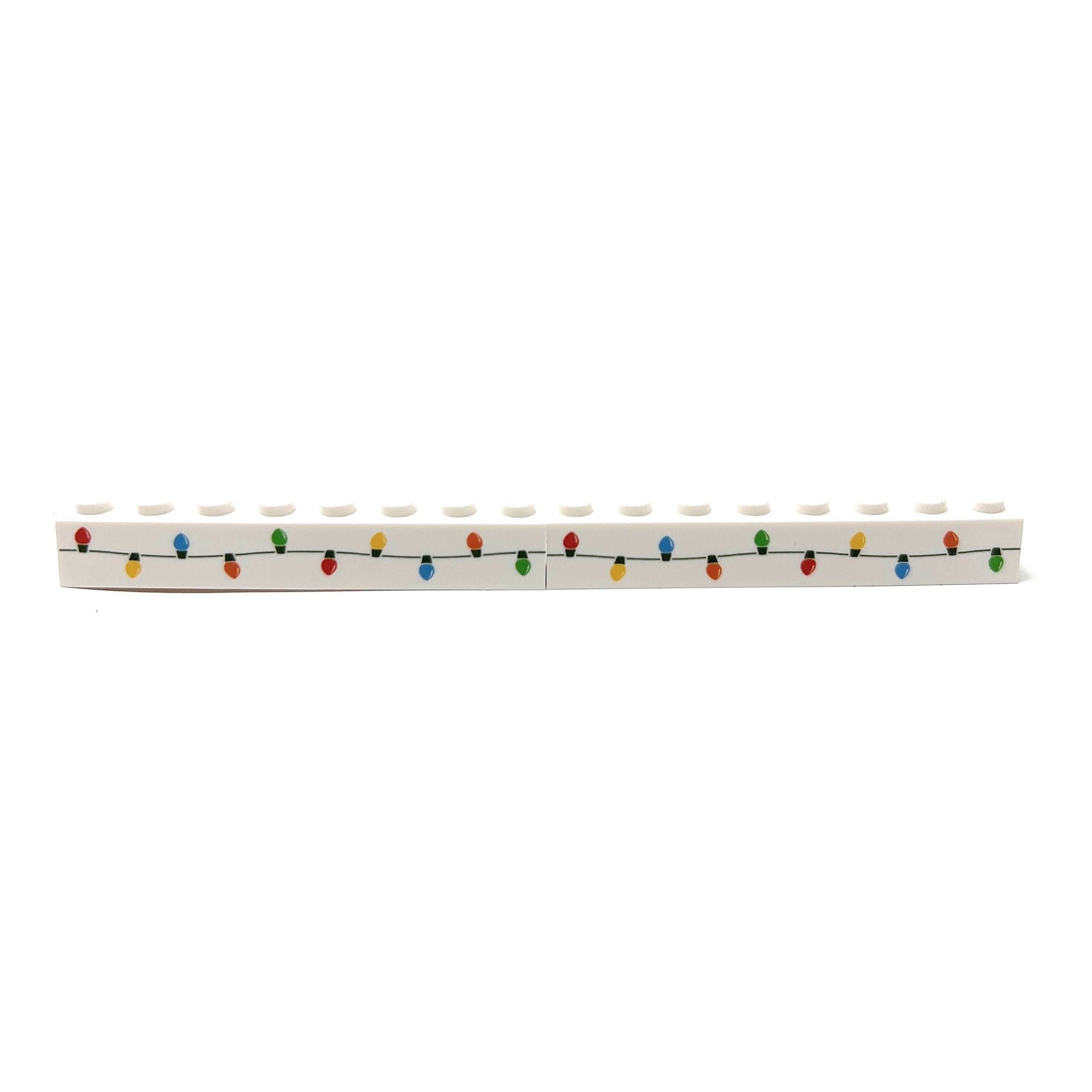 Christmas Lights Custom Printed on 1x8 Brick - B3 Customs made using LEGO part - 