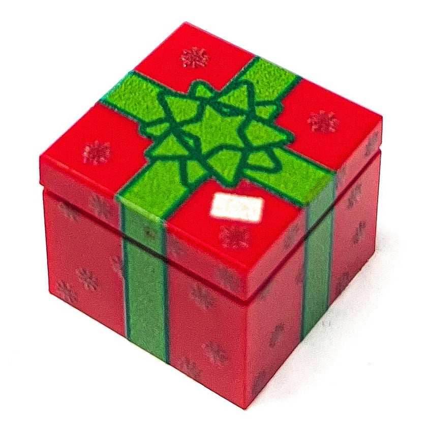 Christmas Present (Red) - Custom Printed LEGO 2x2 Tile/Brick, B3 Customs - 