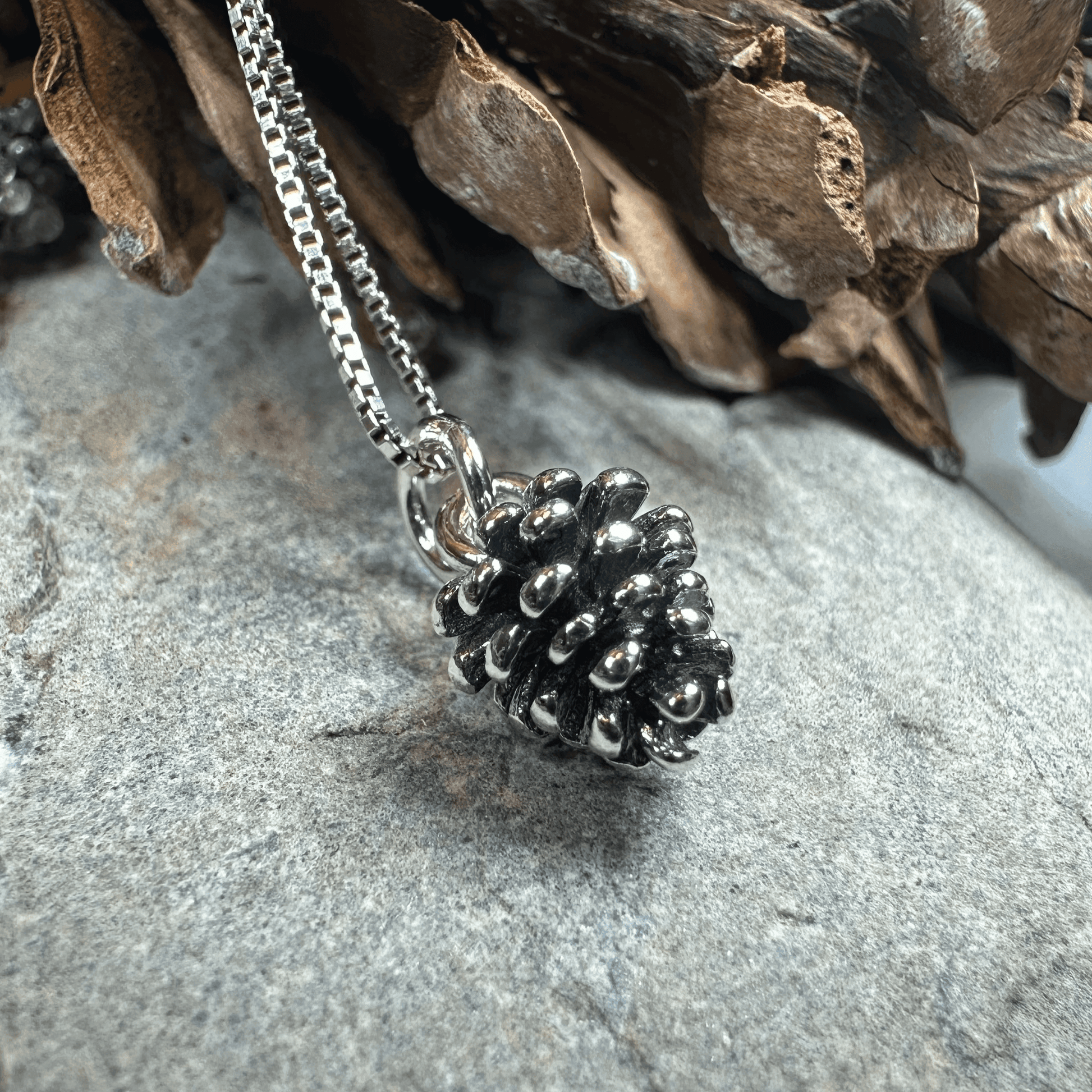 Winter Pine Cone Necklace - 