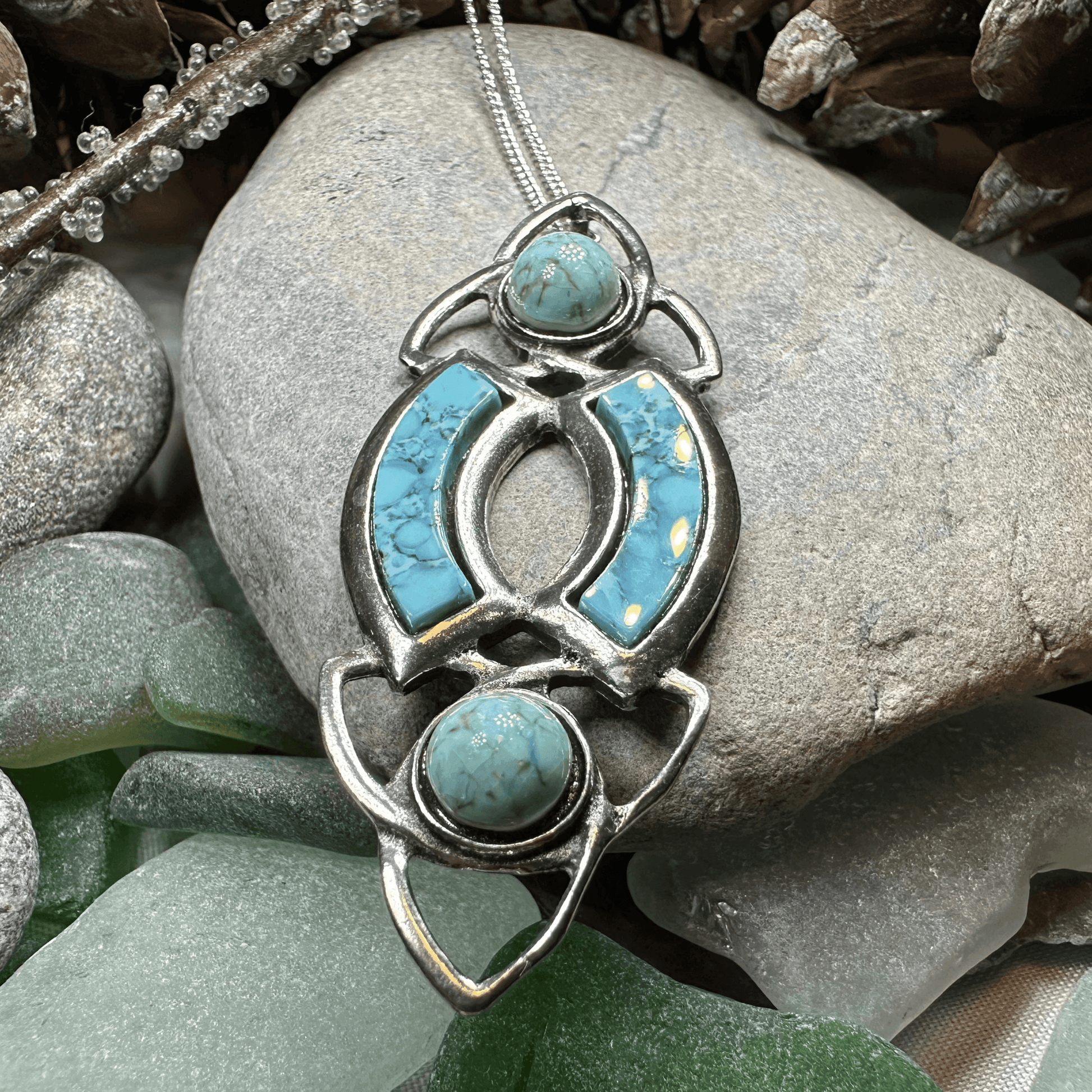 Ancient Celtic Knot Necklace - Amethyst Crystal