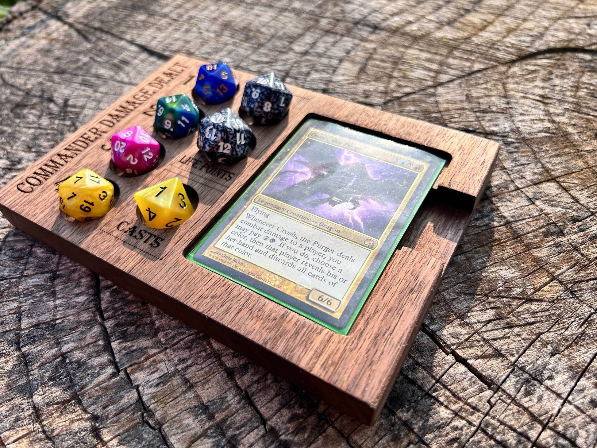 MTG Wooden Commander Station - Walnut