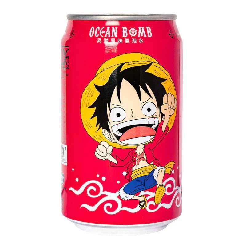 Ocean Bomb One Piece Sparkling Water Luffy Yogurt Flavor (330ml) (Taiwan) - 