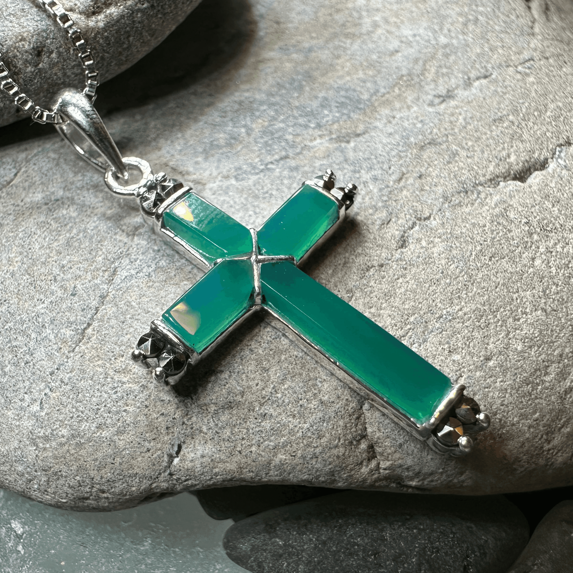 Marcasite Celtic Cross Necklace - 