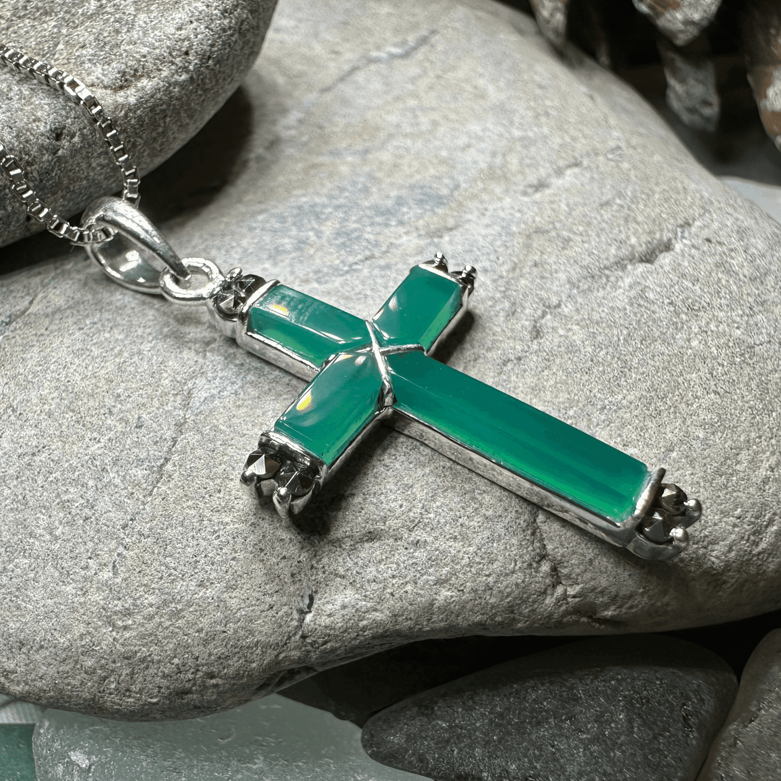 Marcasite Celtic Cross Necklace - 
