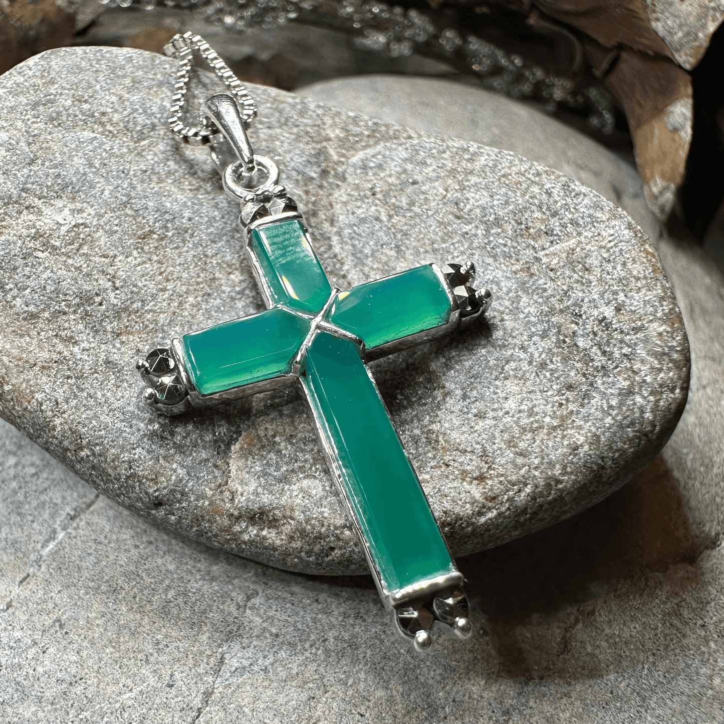 Marcasite Celtic Cross Necklace - 