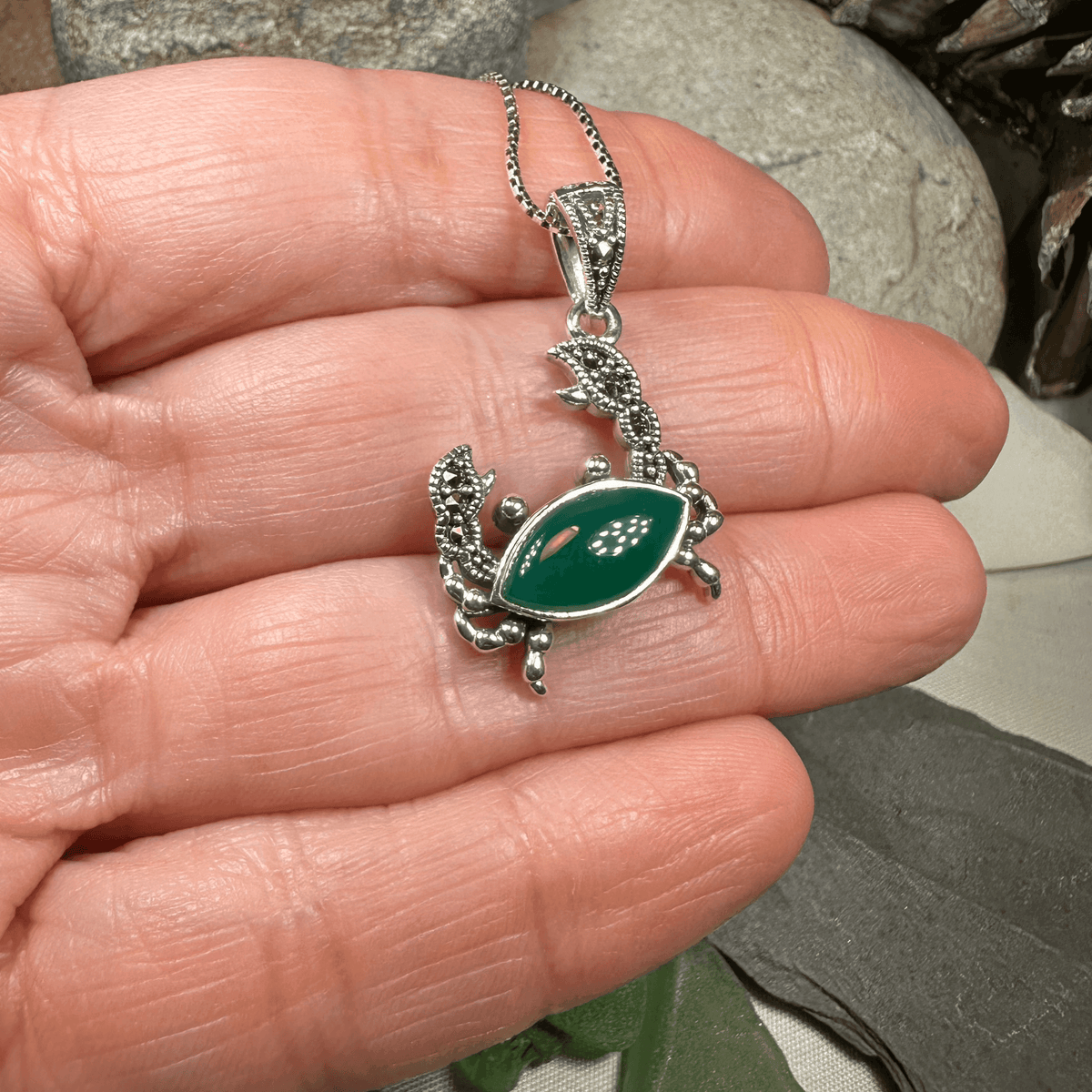 Green Seas Crab Necklace - 18