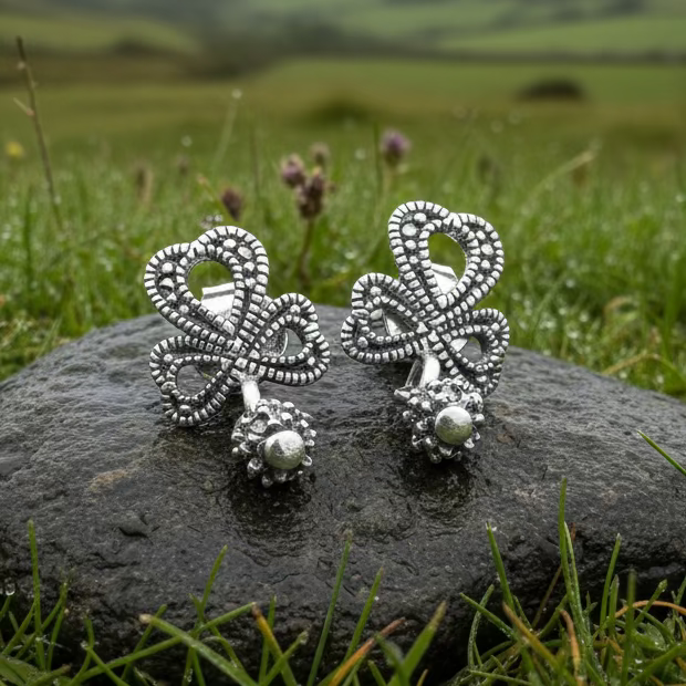 Connemara Shamrock Post Earrings