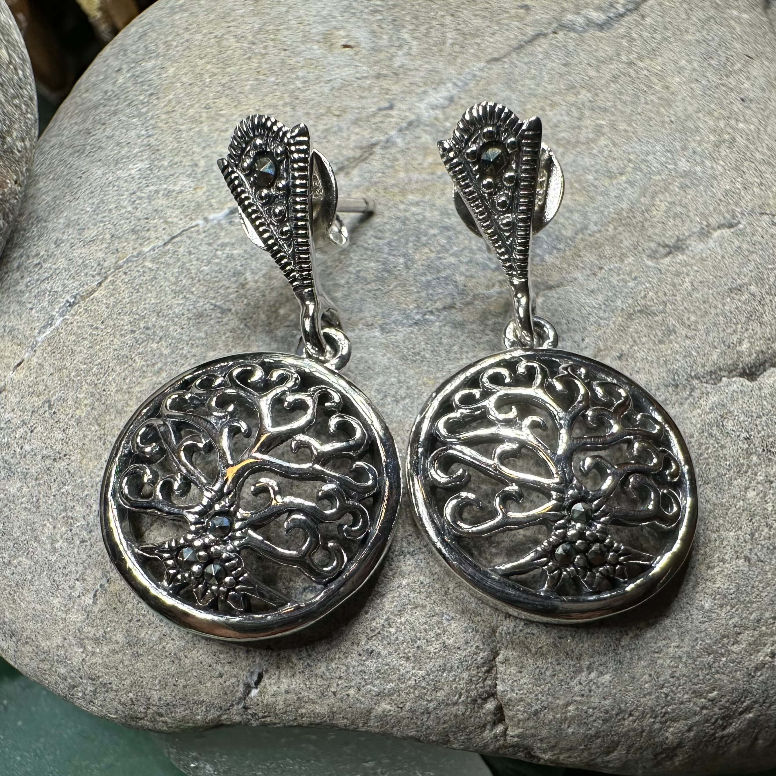 Marcasite Tree of Life Earrings