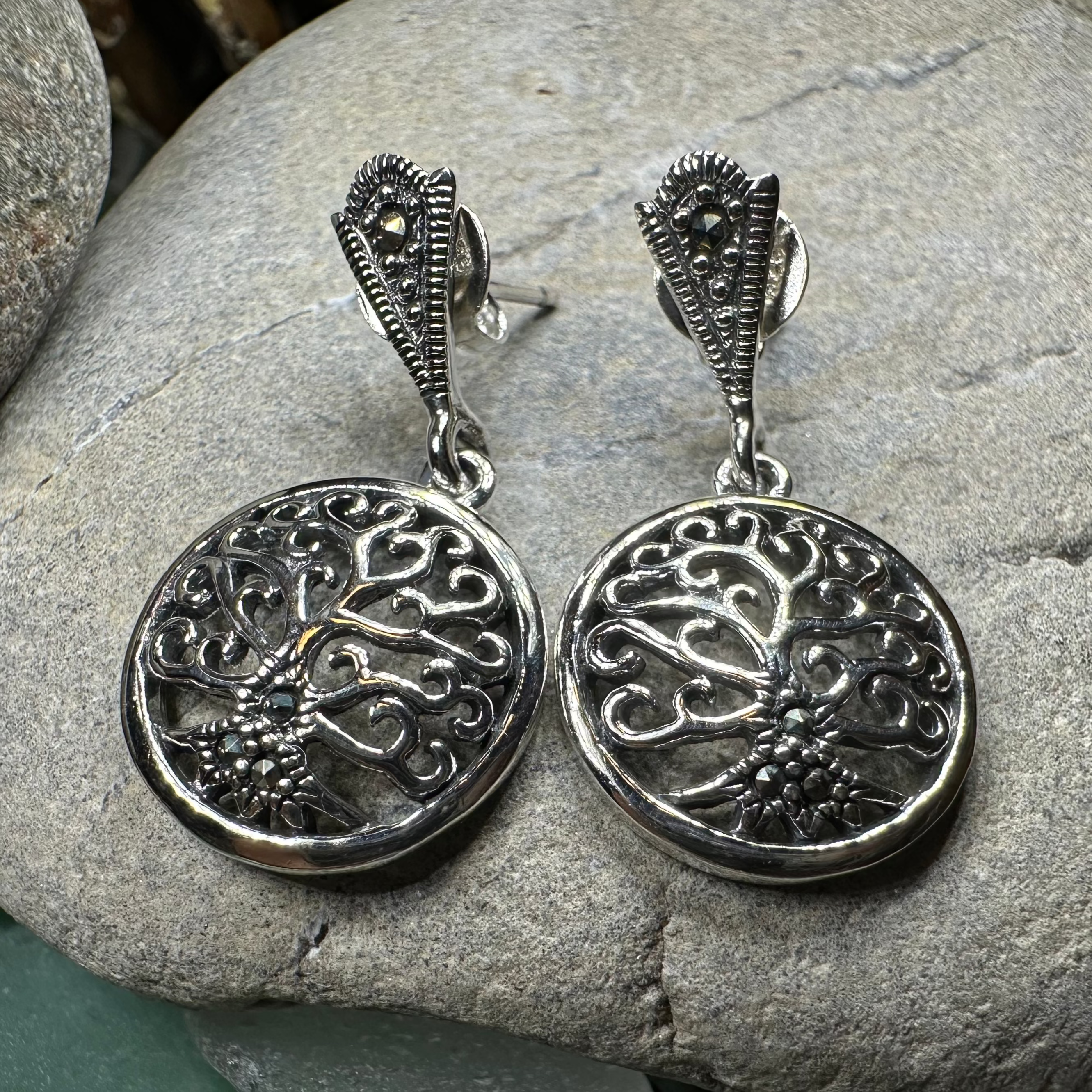 Marcasite Tree of Life Earrings