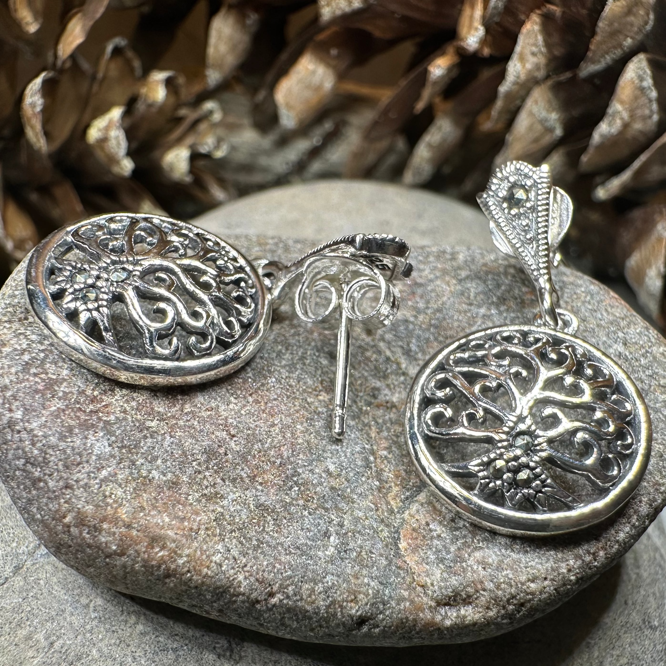Marcasite Tree of Life Earrings