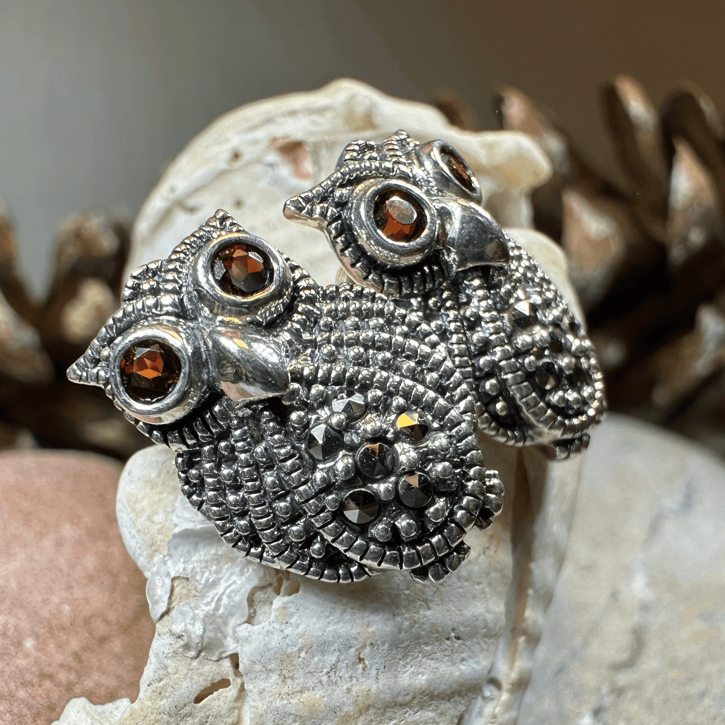 Owl Lover Marcasite Earrings - 