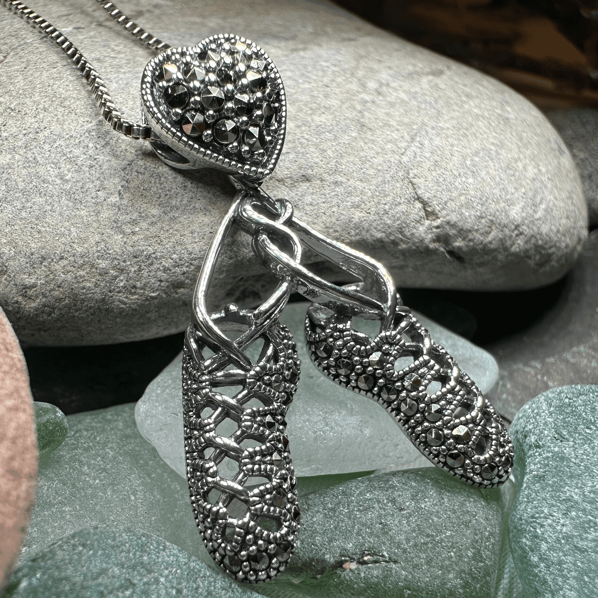 Marcasite Ghillies Irish Dance Necklace - 