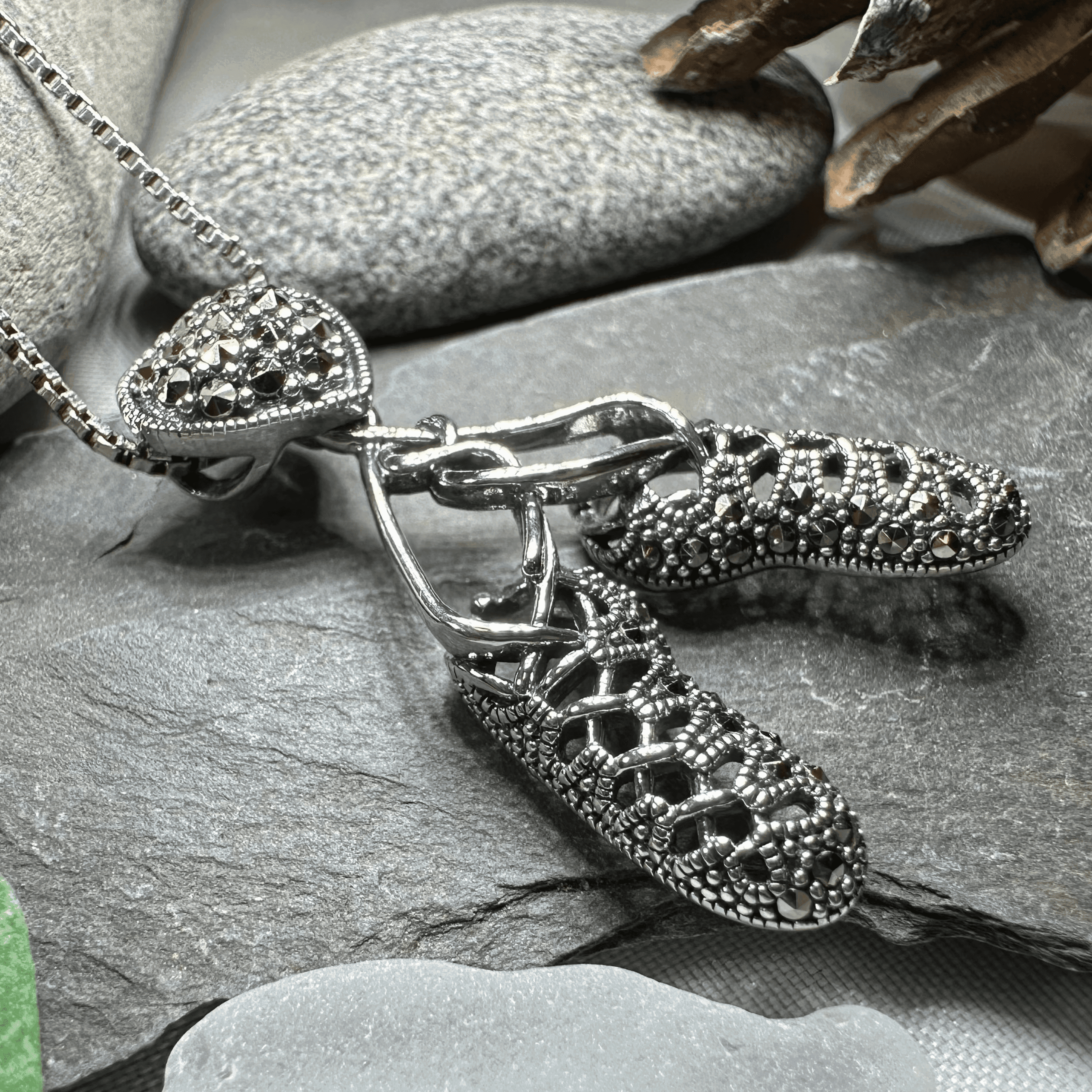 Marcasite Ghillies Irish Dance Necklace - 