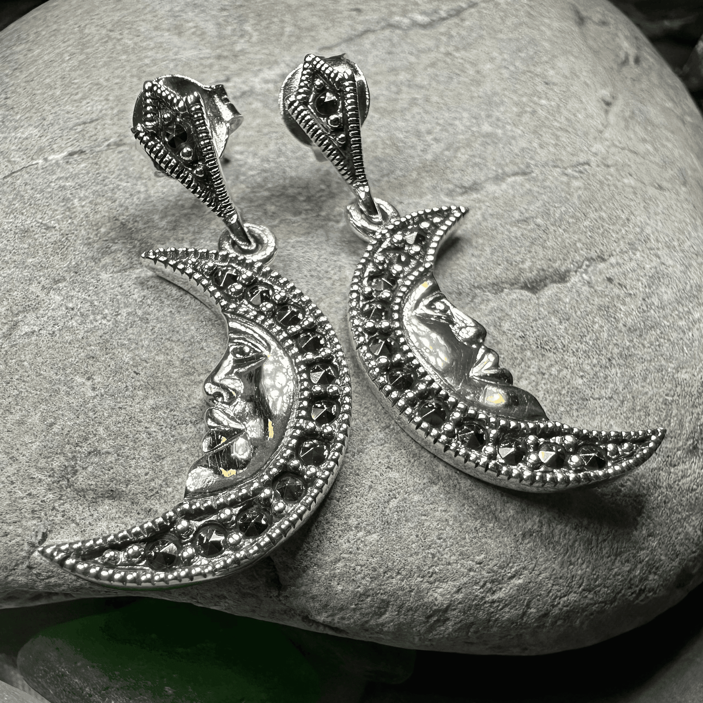 Midnight Goddess Moon Earrings - 