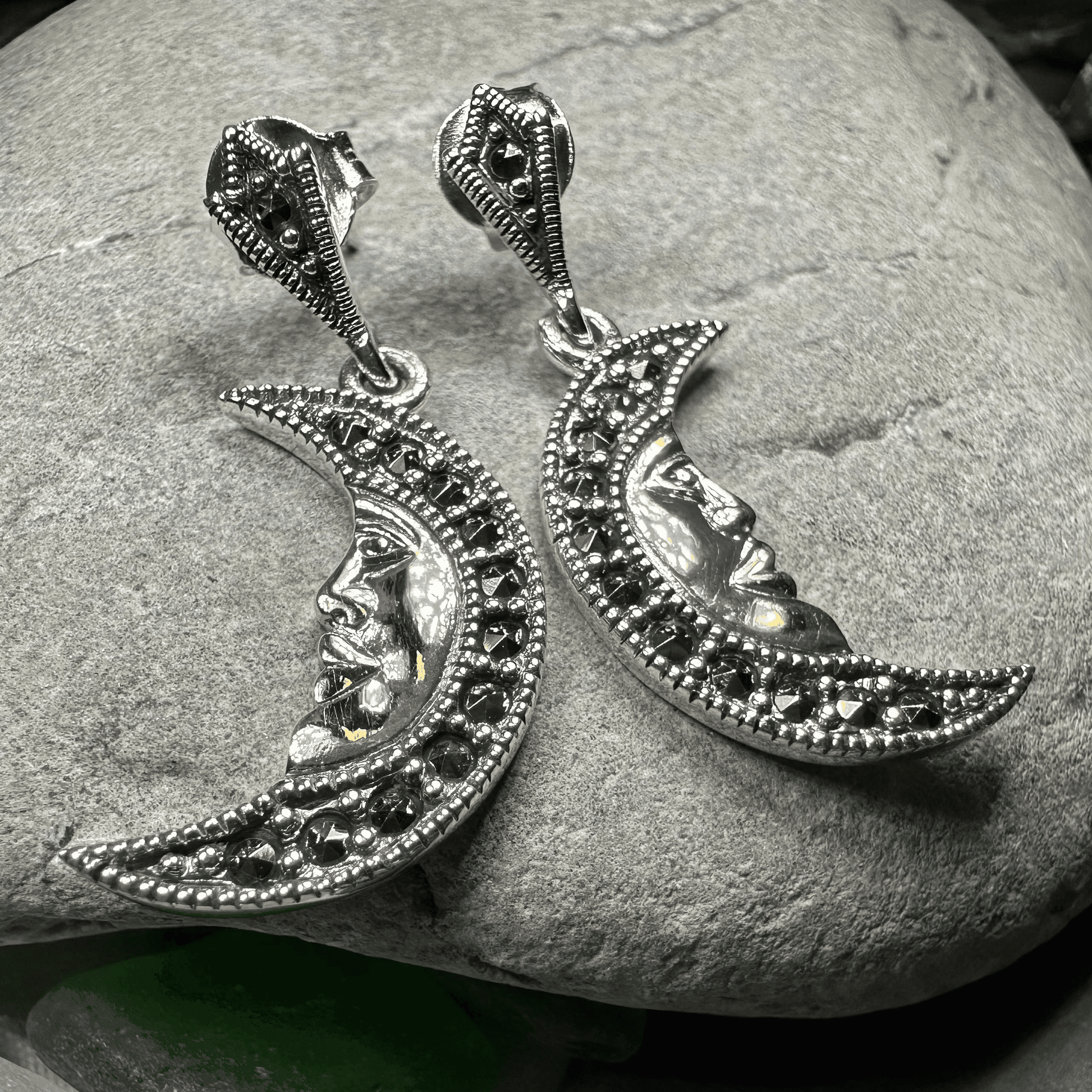 Midnight Goddess Moon Earrings - 
