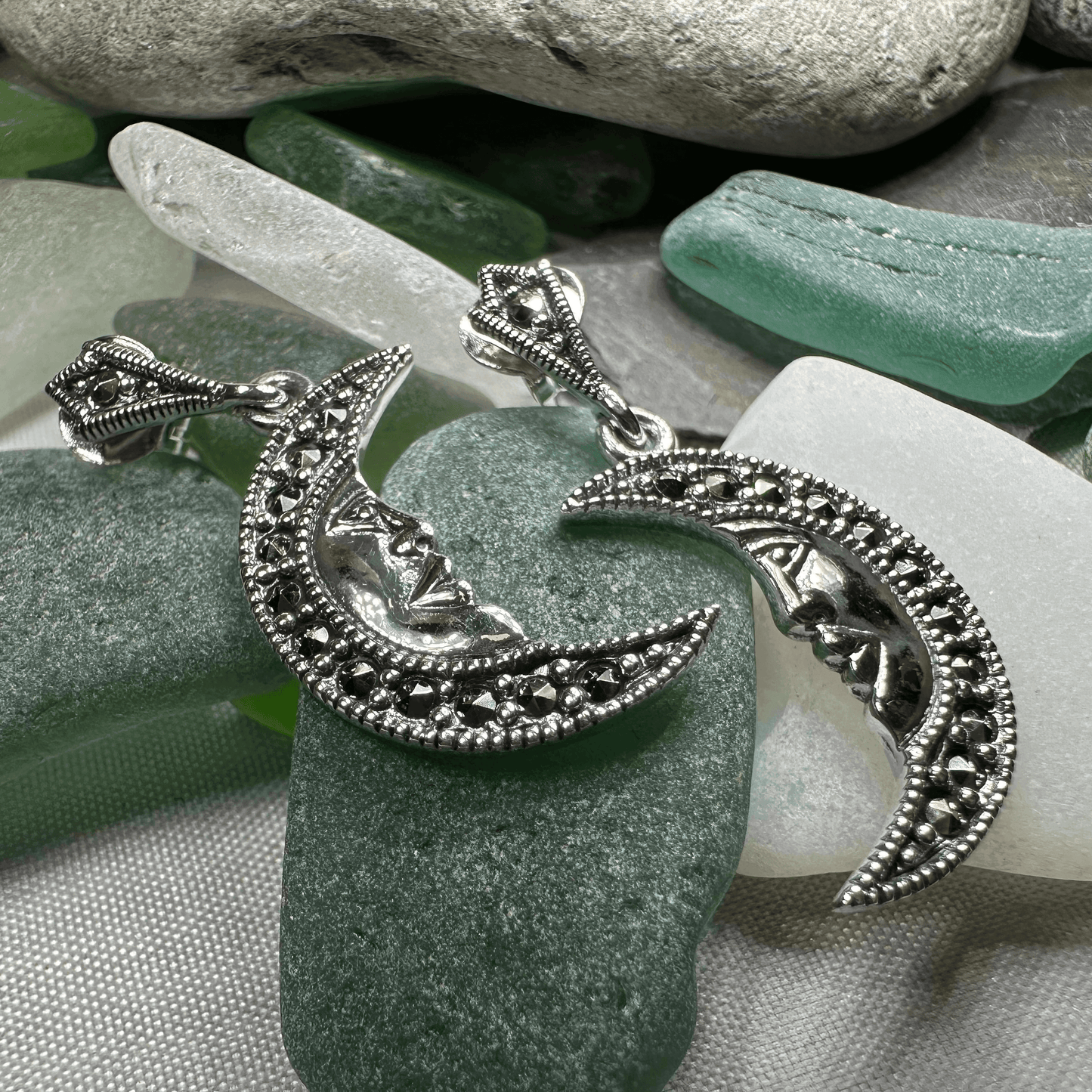Midnight Goddess Moon Earrings - 