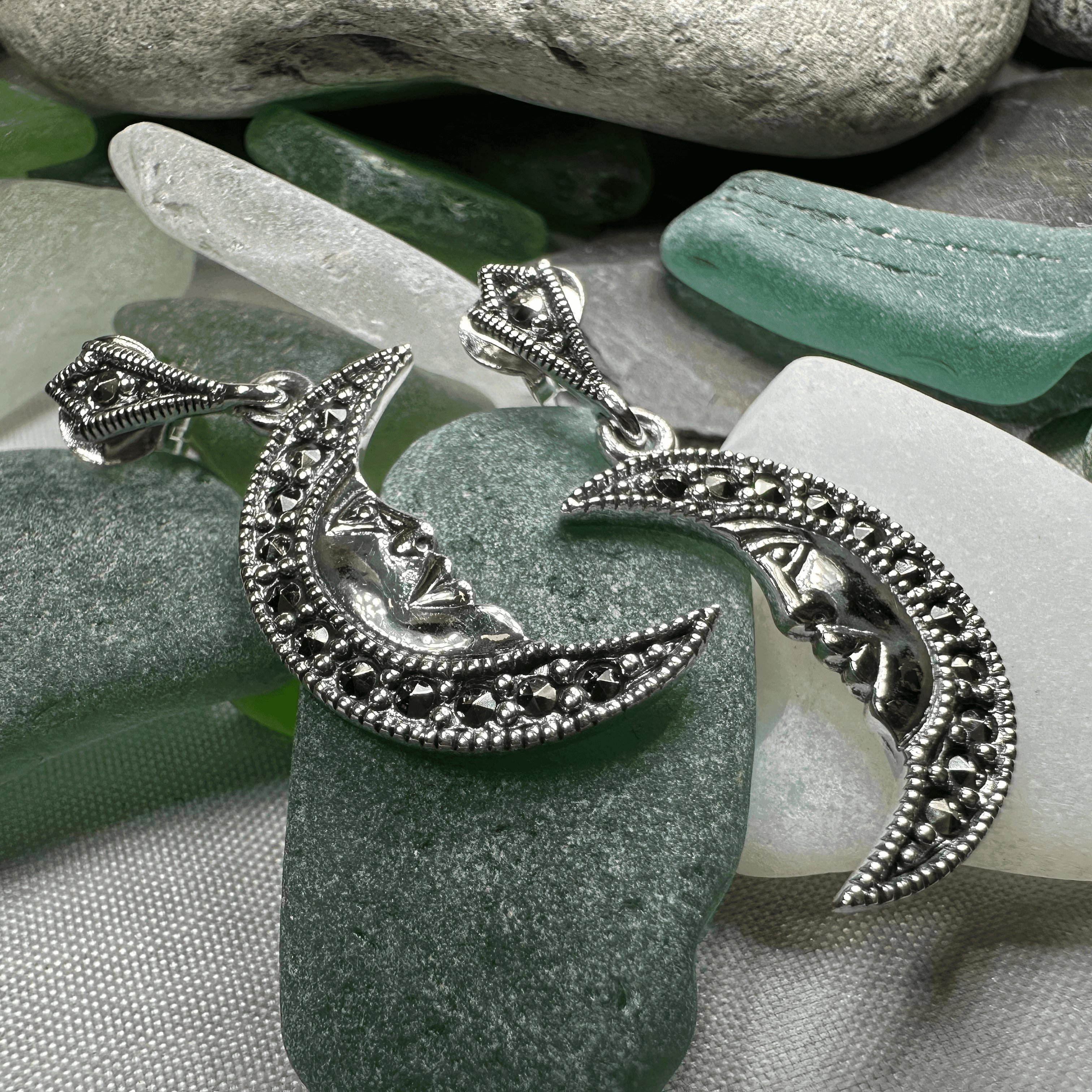Midnight Goddess Moon Earrings - 