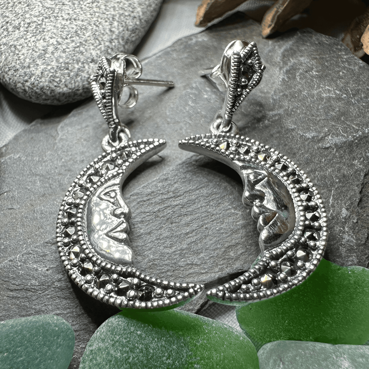 Midnight Goddess Moon Earrings - 