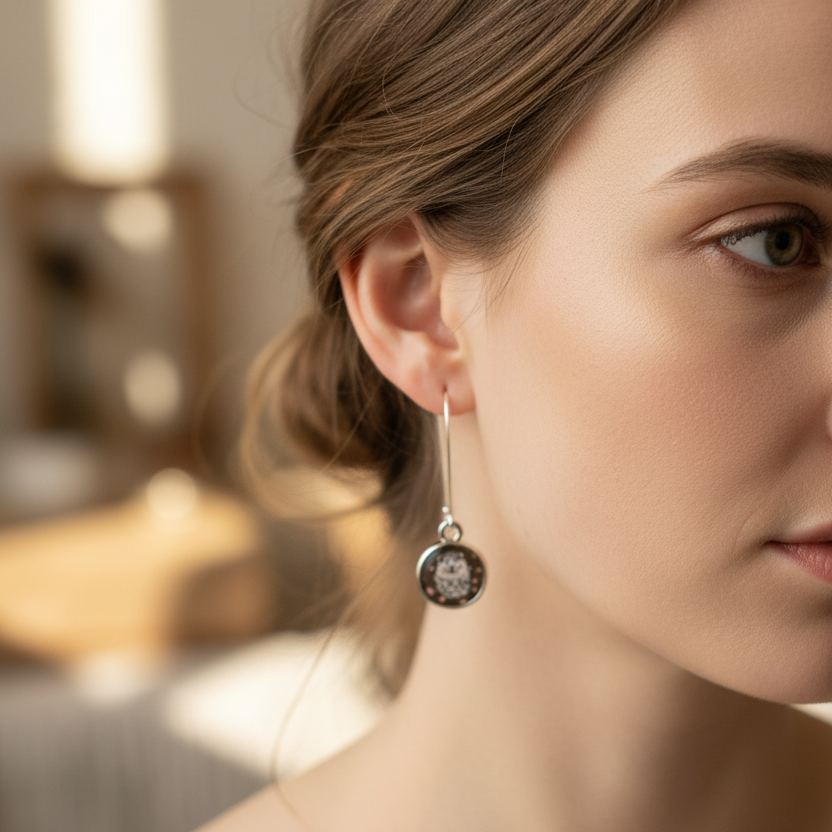 Blissful Hedgehog Art Earrings