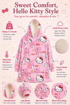 Hello Kitty Wearable Blanket Hoodie for Kids & Adults | OLM Toys