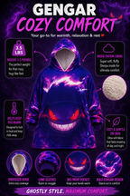 Gengar Wearable Blanket Hoodie for Kids & Adults
