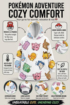 Kawaii Pokémon Wearable Blanket Hoodie for Kids & Adults