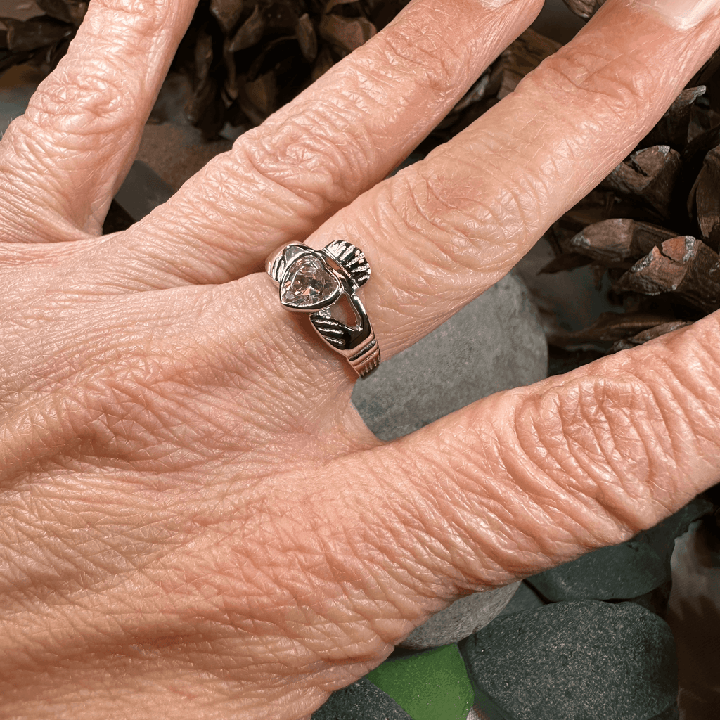 Pink Sapphire Claddagh Ring - 4