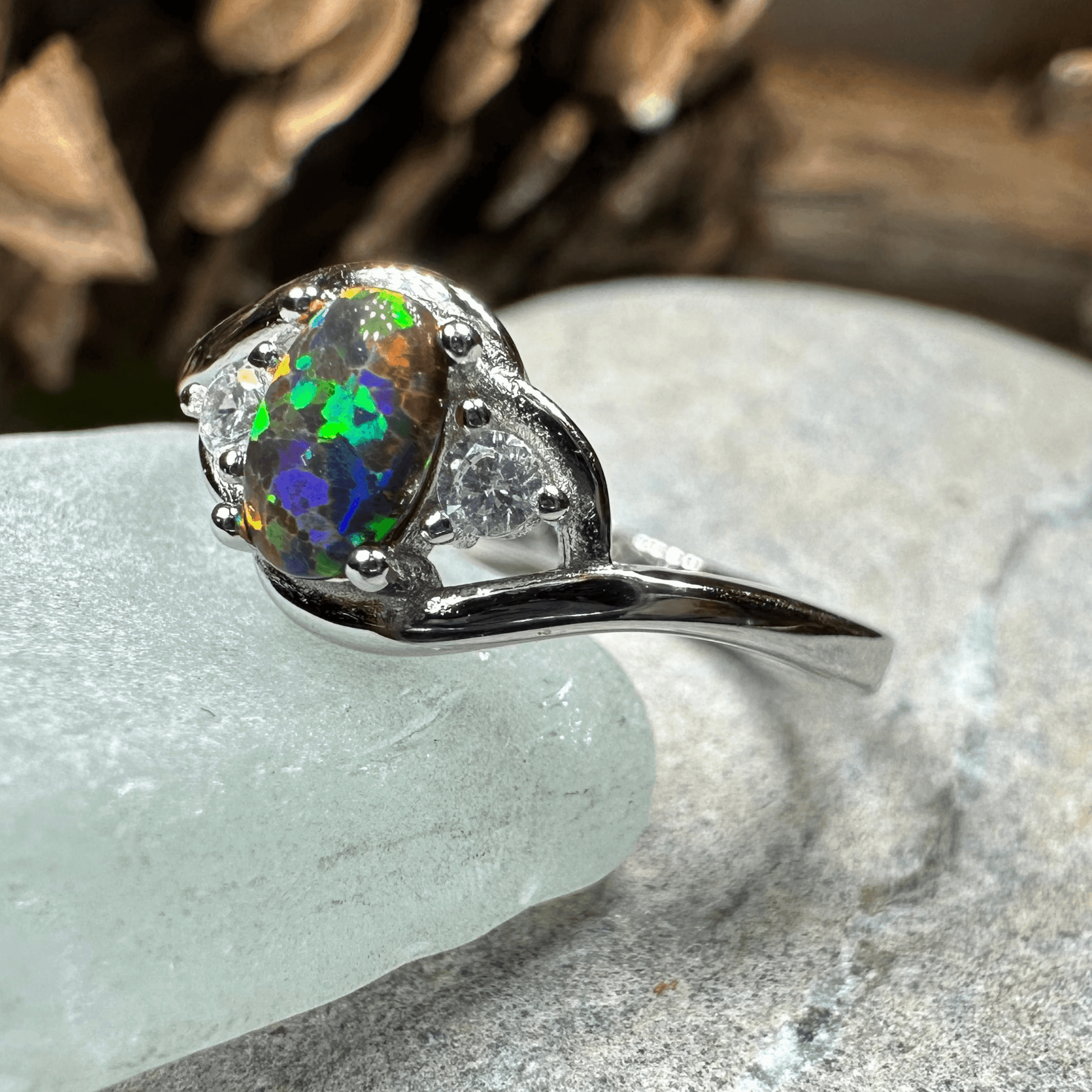 Nya Black Fire Opal Ring - 5