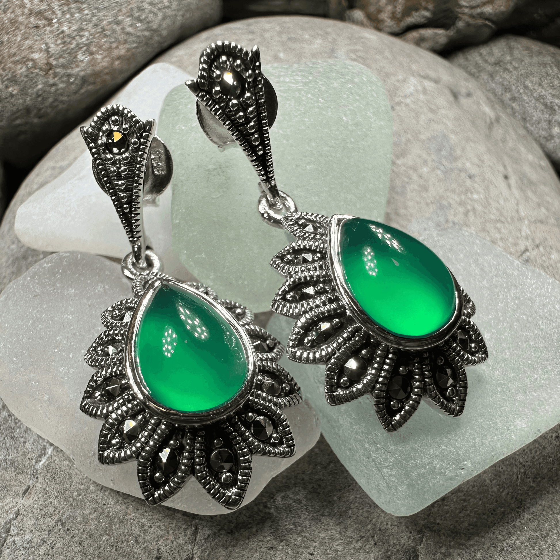 Gilda Celtic Flower Earrings - Pink Mother of Pearl