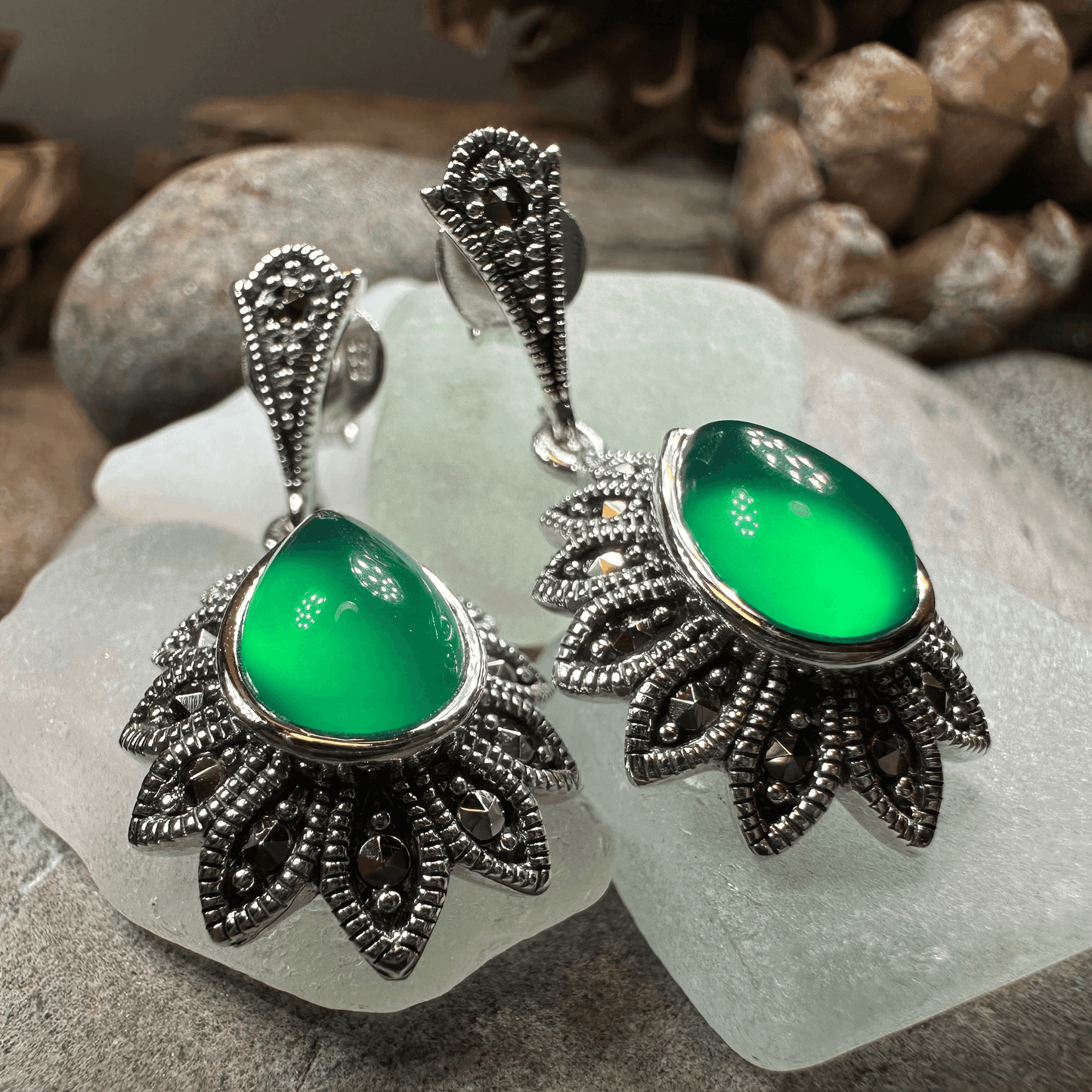 Gilda Celtic Flower Earrings - Pink Mother of Pearl